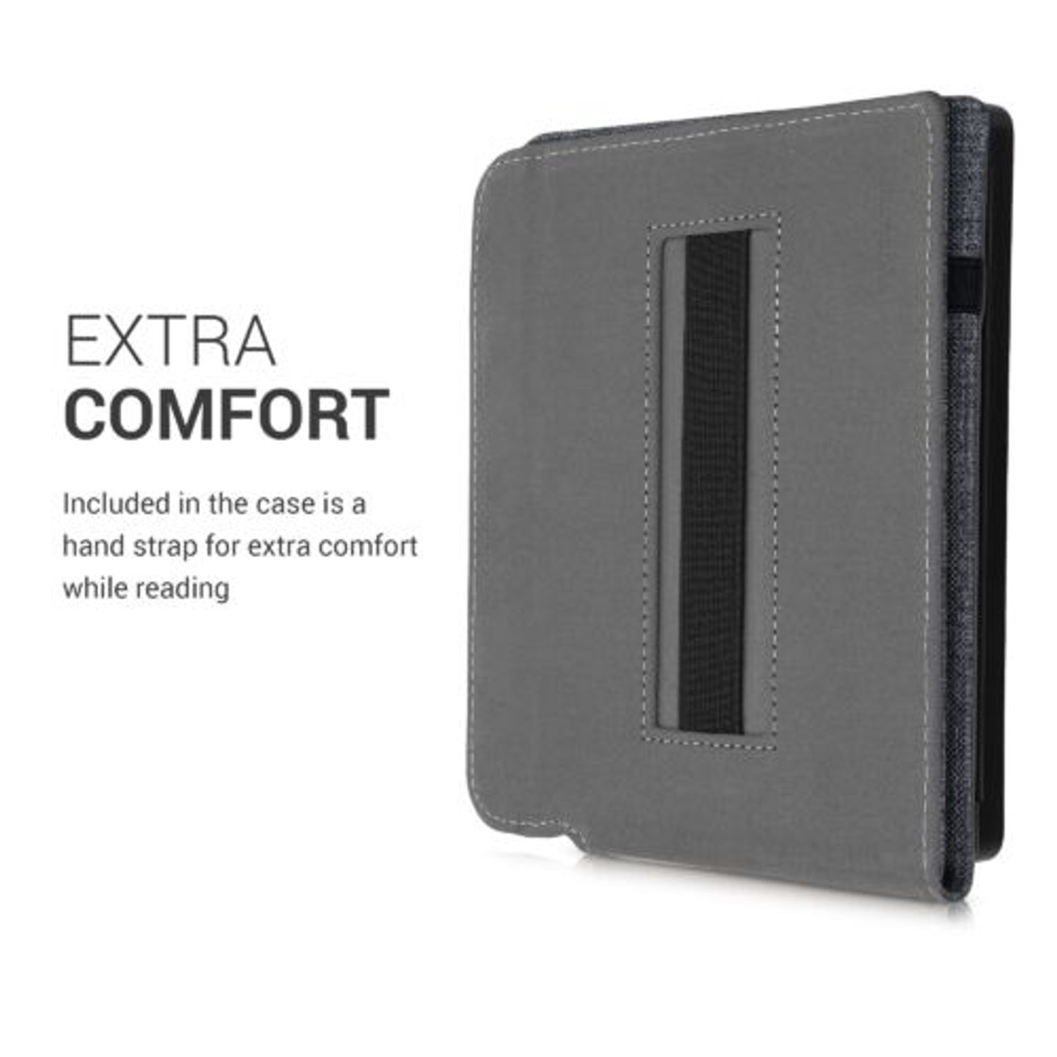 Husa pentru Kobo Libra 2, Kwmobile, Gri, Textil, 57174.19 fotografia produsului View 4 L