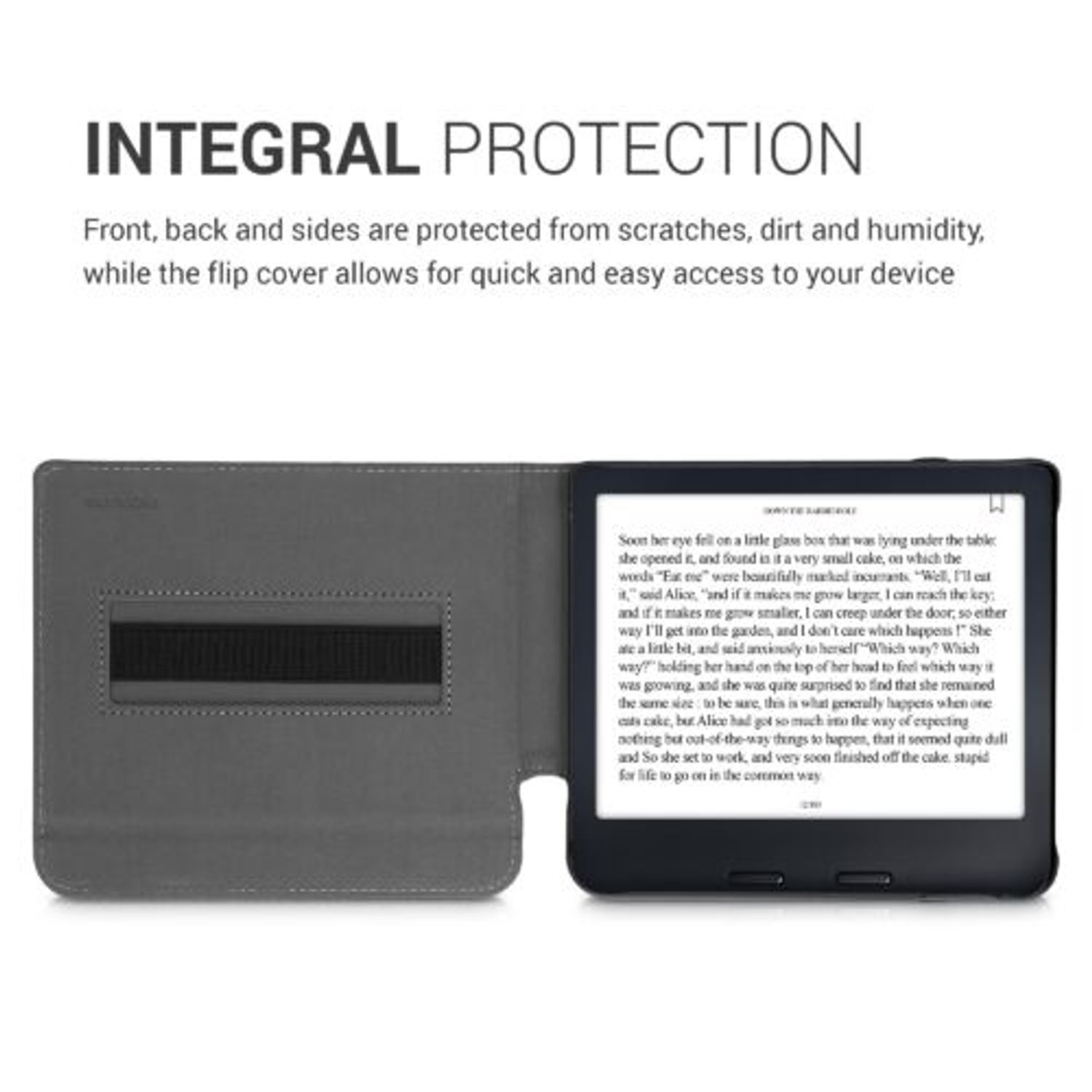 Husa pentru Kobo Libra 2, Kwmobile, Gri, Textil, 57174.19 fotografia produsului View 5 L