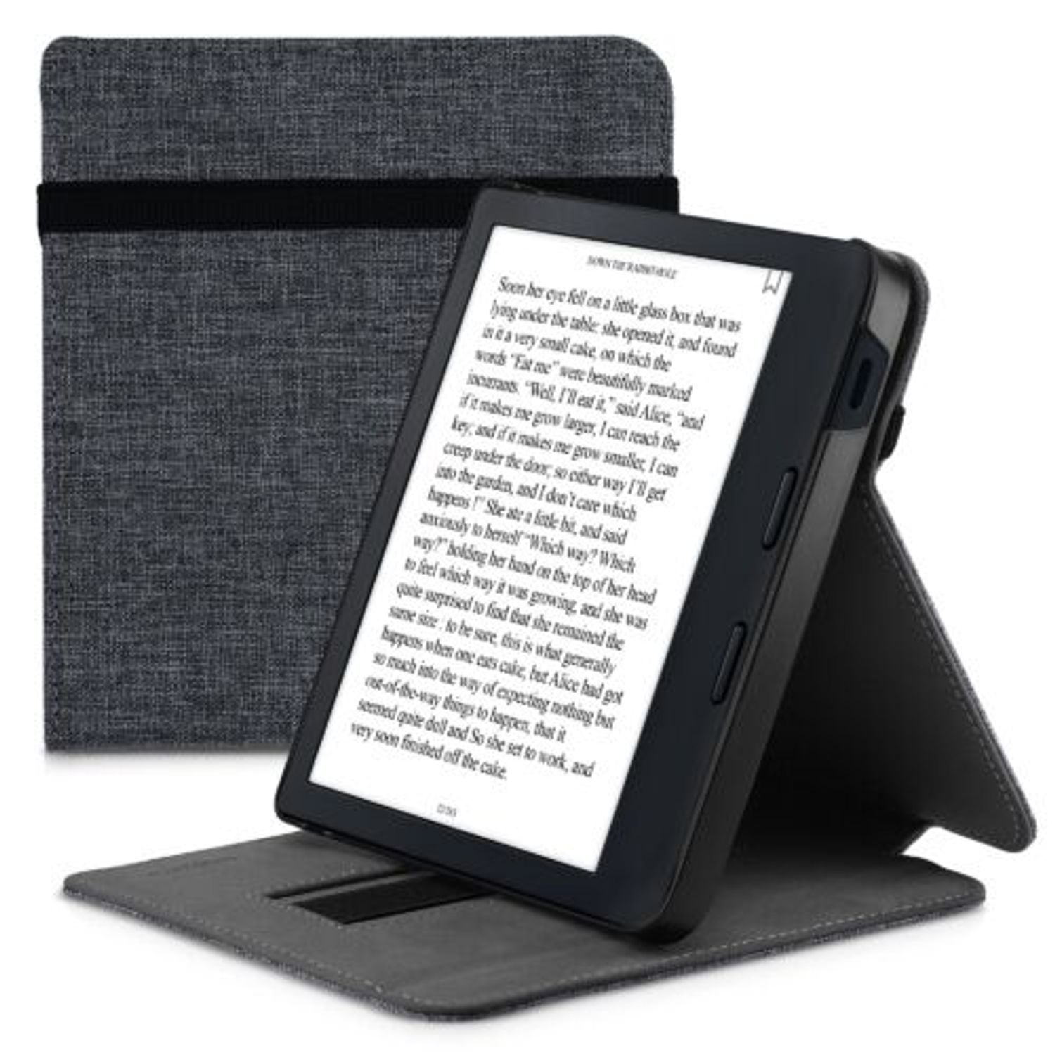 Husa pentru Kobo Libra 2, Kwmobile, Gri, Textil, 57174.19 fotografia produsului