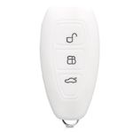 Husa Cheie Auto pentru Ford, 3 Butoane, Keyless Go, Silicon, Alb, 44708.04 fotografia produsului View 3 S