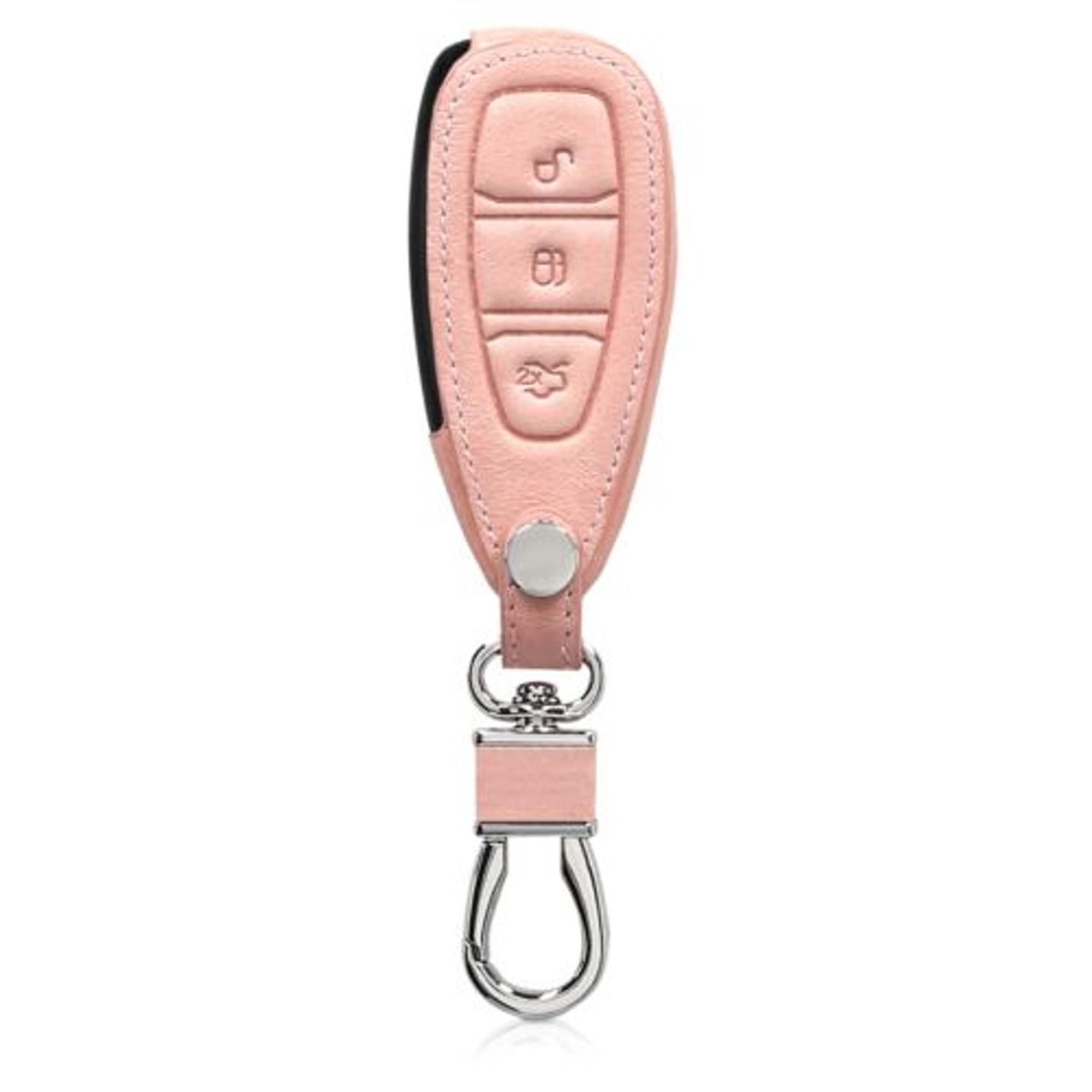 Husa Cheie Auto pentru Ford, 3 Butoane, Keyless Go, Piele ecologica, Rose Gold, 42990.81 fotografia produsului View 3 L