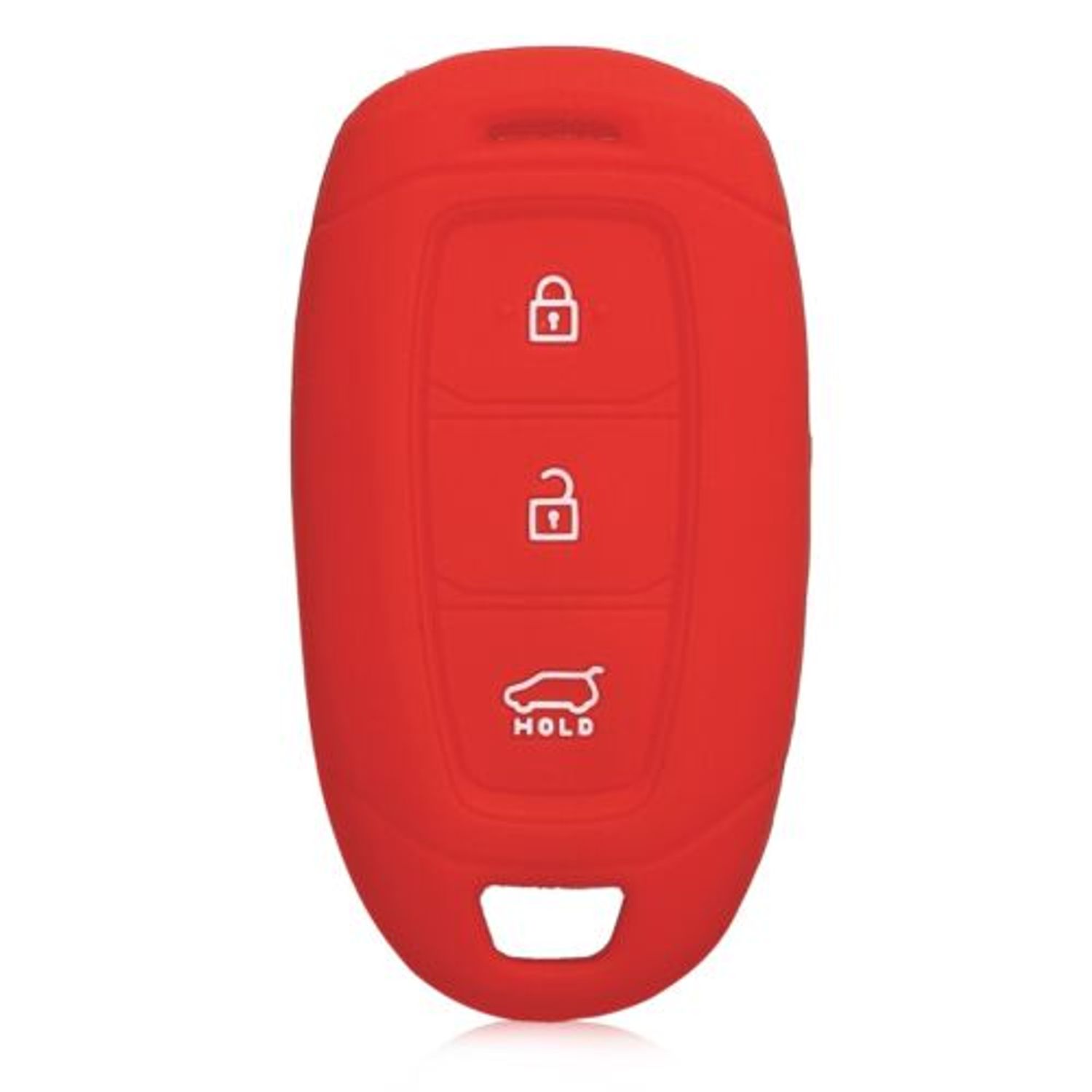Husa Cheie Auto pentru Hyundai, 3 Butoane, Keyless Go, Silicon, Rosu, 46792.09 fotografia produsului View 5 L