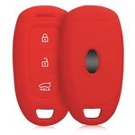 Husa Cheie Auto pentru Hyundai, 3 Butoane, Keyless Go, Silicon, Rosu, 46792.09 fotografia produsului