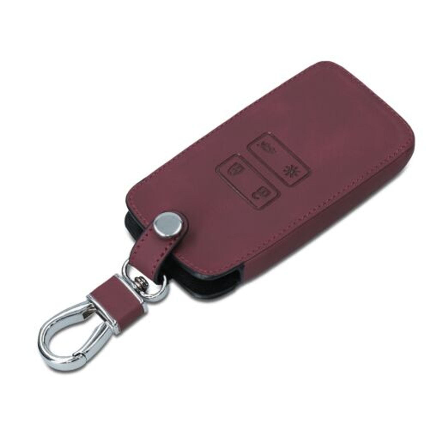 Husa Cheie Auto pentru Renault/Dacia, 4 Butoane, Keyless Go, Piele nabuc, Rosu, 48564.20 fotografia produsului View 2 L