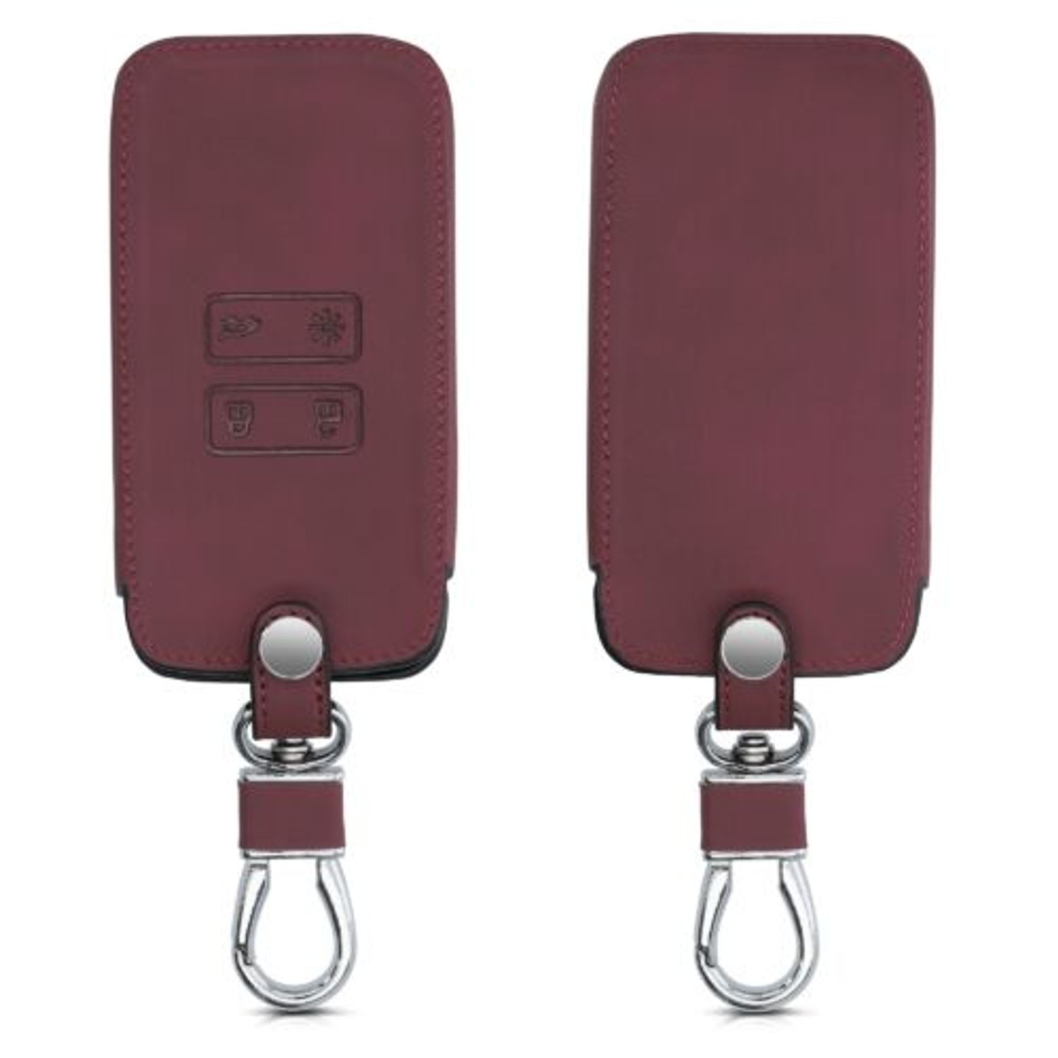 Husa Cheie Auto pentru Renault/Dacia, 4 Butoane, Keyless Go, Piele nabuc, Rosu, 48564.20 fotografia produsului