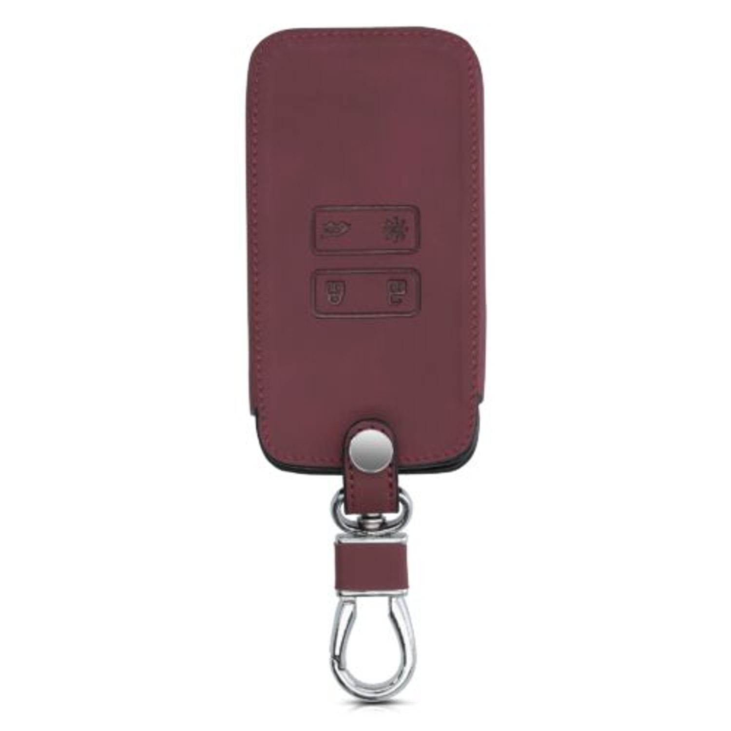 Husa Cheie Auto pentru Renault/Dacia, 4 Butoane, Keyless Go, Piele nabuc, Rosu, 48564.20 fotografia produsului View 4 L