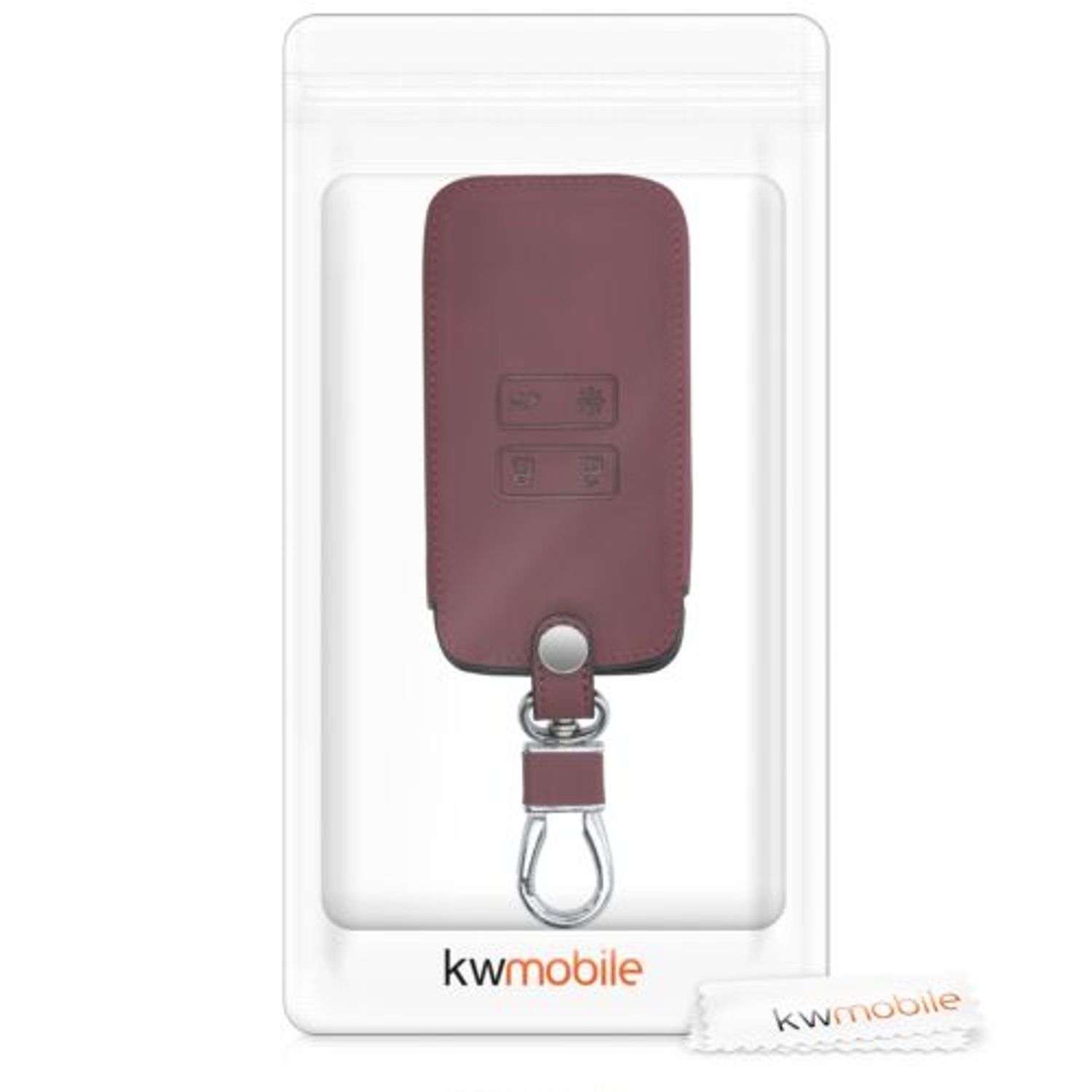 Husa Cheie Auto pentru Renault/Dacia, 4 Butoane, Keyless Go, Piele nabuc, Rosu, 48564.20 fotografia produsului View 8 L