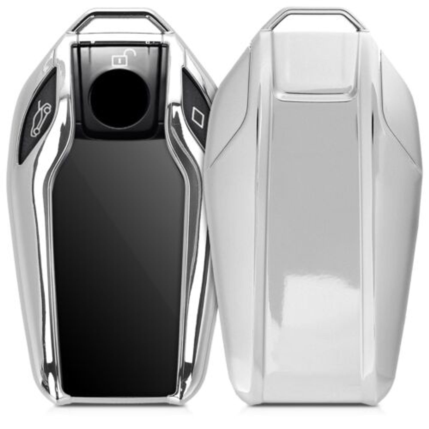 Husa Cheie Auto pentru BMW/Land Rover, Display, Silicon, Silver, 47310.94 fotografia produsului