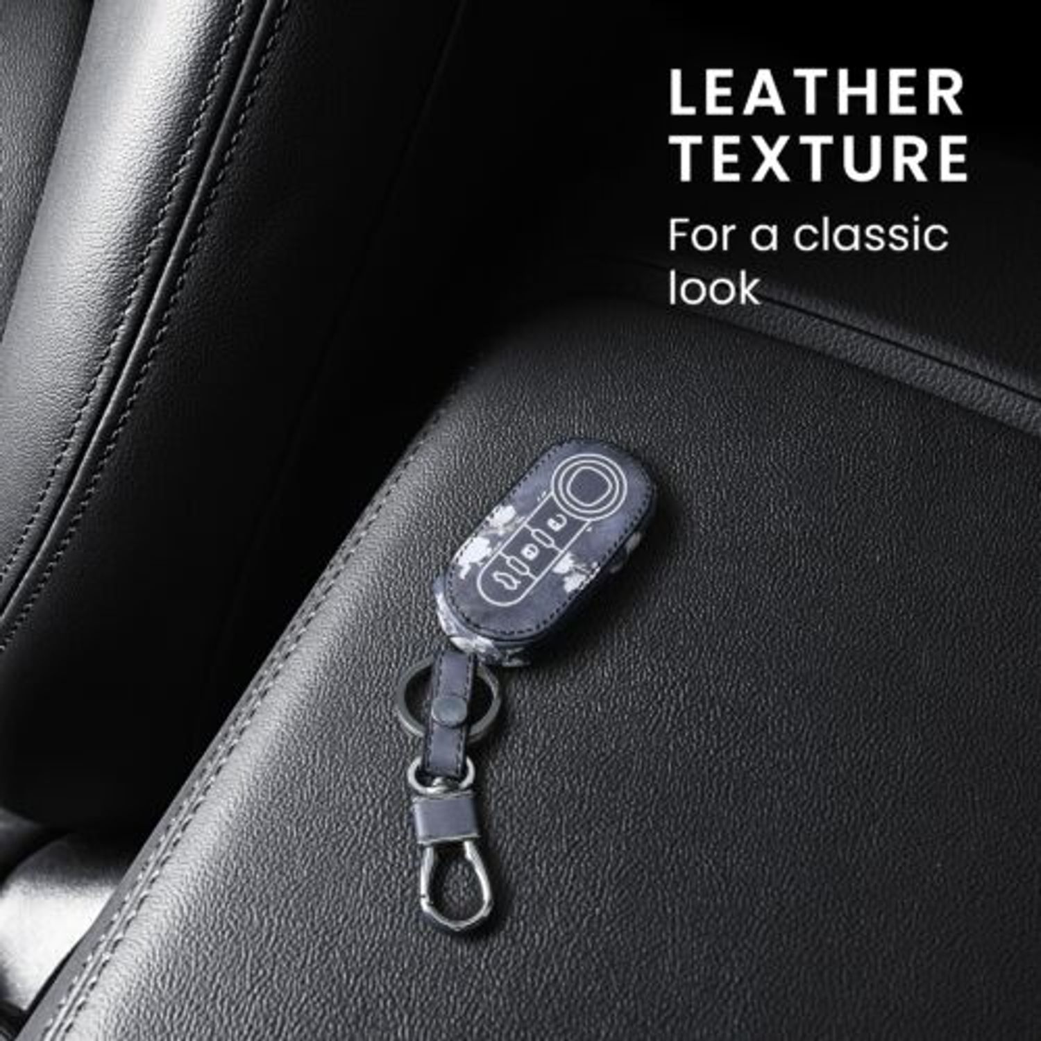 Husa Cheie Auto pentru Fiat/Lancia, 3 Butoane, Kwmobile, Piele ecologica, Multicolor, 46923.06 fotografia produsului View 3 L