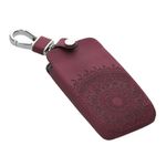 Husa Cheie Auto pentru Renault 4 Butoane - Smart Key, Kwmobile, Rosu, Piele ecologica, 48565.22 fotografia produsului View 2 S