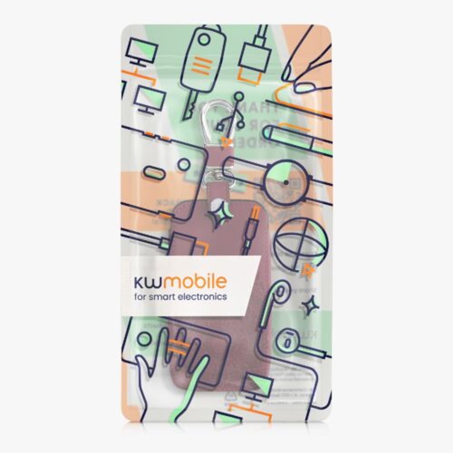 Husa Cheie Auto pentru Renault 4 Butoane - Smart Key, Kwmobile, Rosu, Piele ecologica, 48565.22 fotografia produsului View 7 L