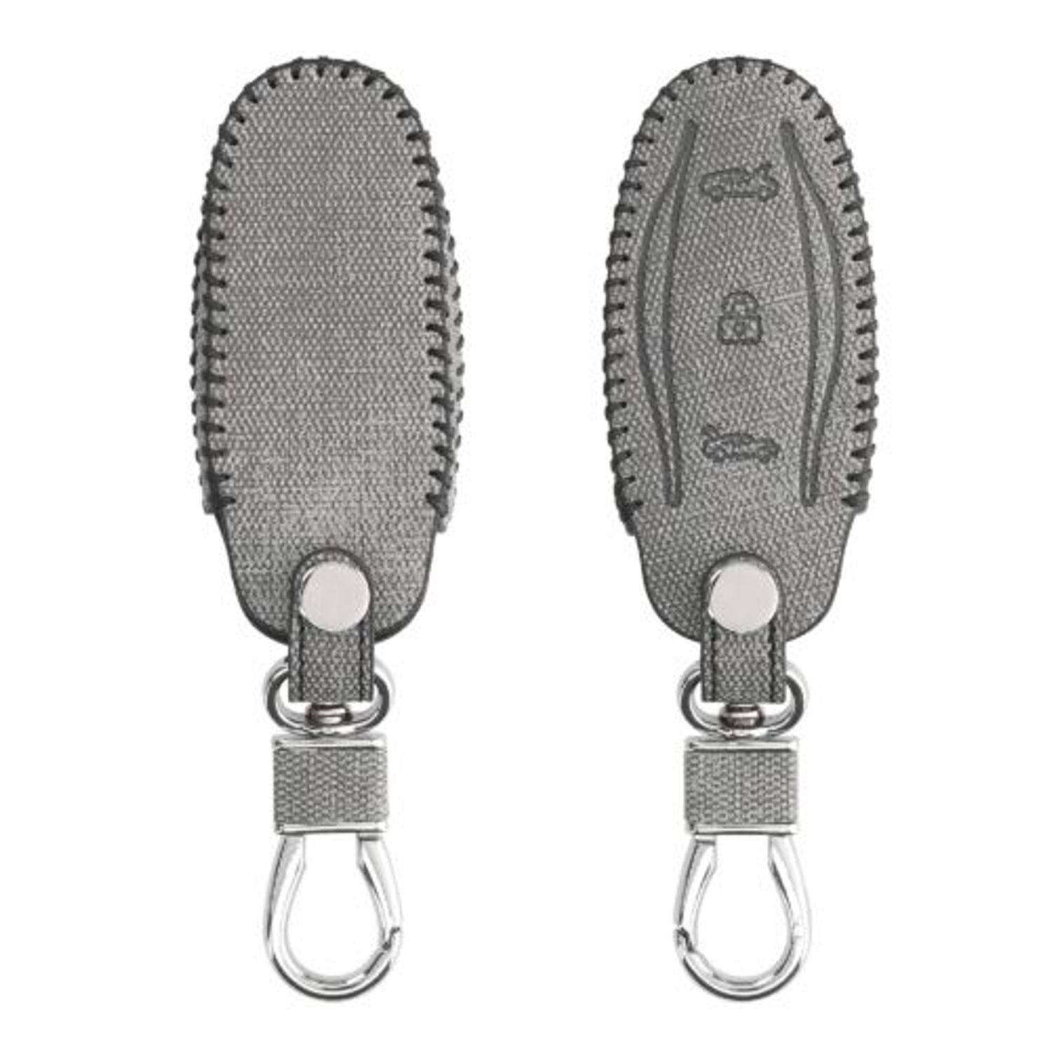 Husa Cheie Auto pentru Tesla Model S, Kwmobile, Gri, Piele ecologica, 58831.22 fotografia produsului