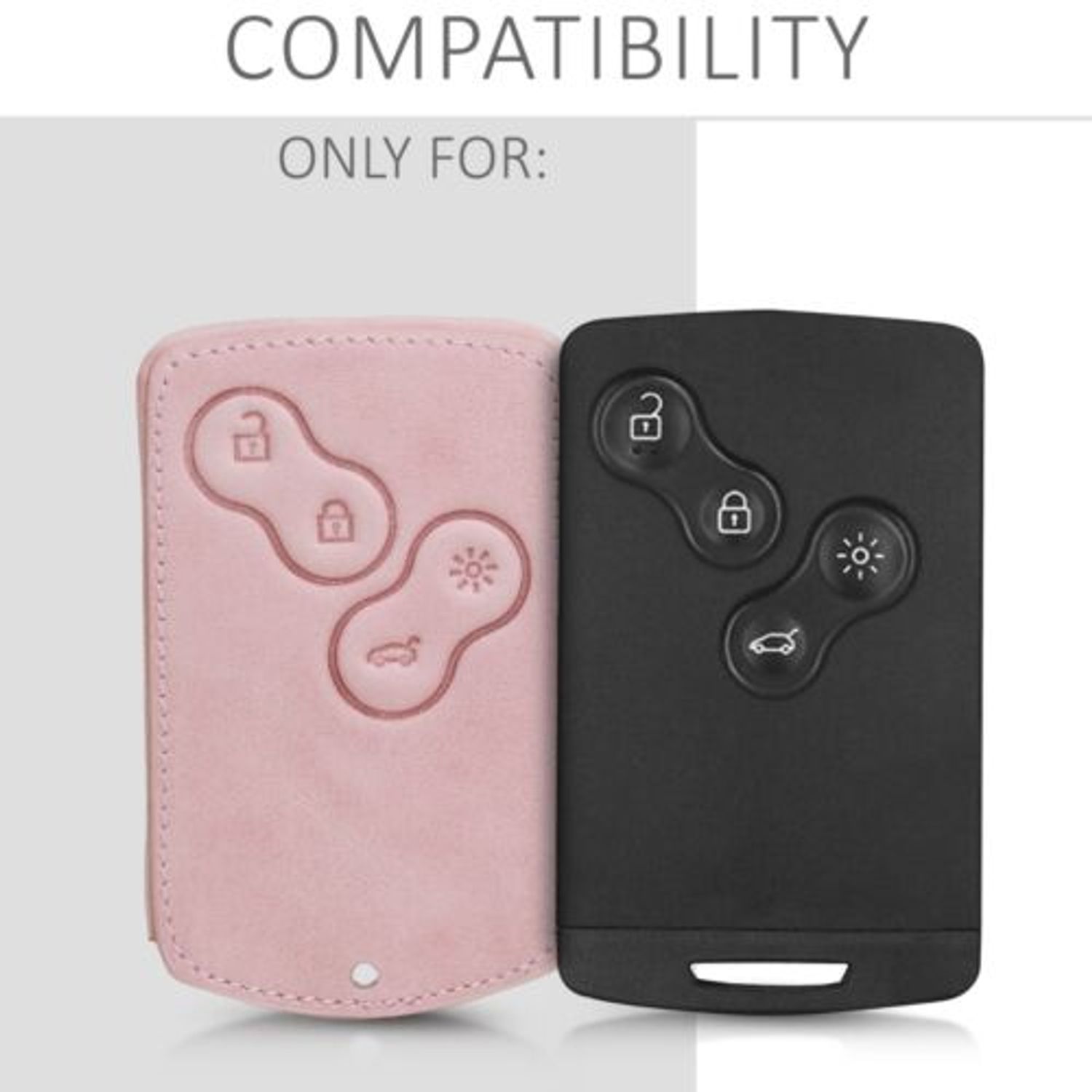 Husa Cheie Auto pentru Renault/Dacia, 4 Butoane, Keyless Go, Piele ecologica, Roz, 46356.03 fotografia produsului View 6 L