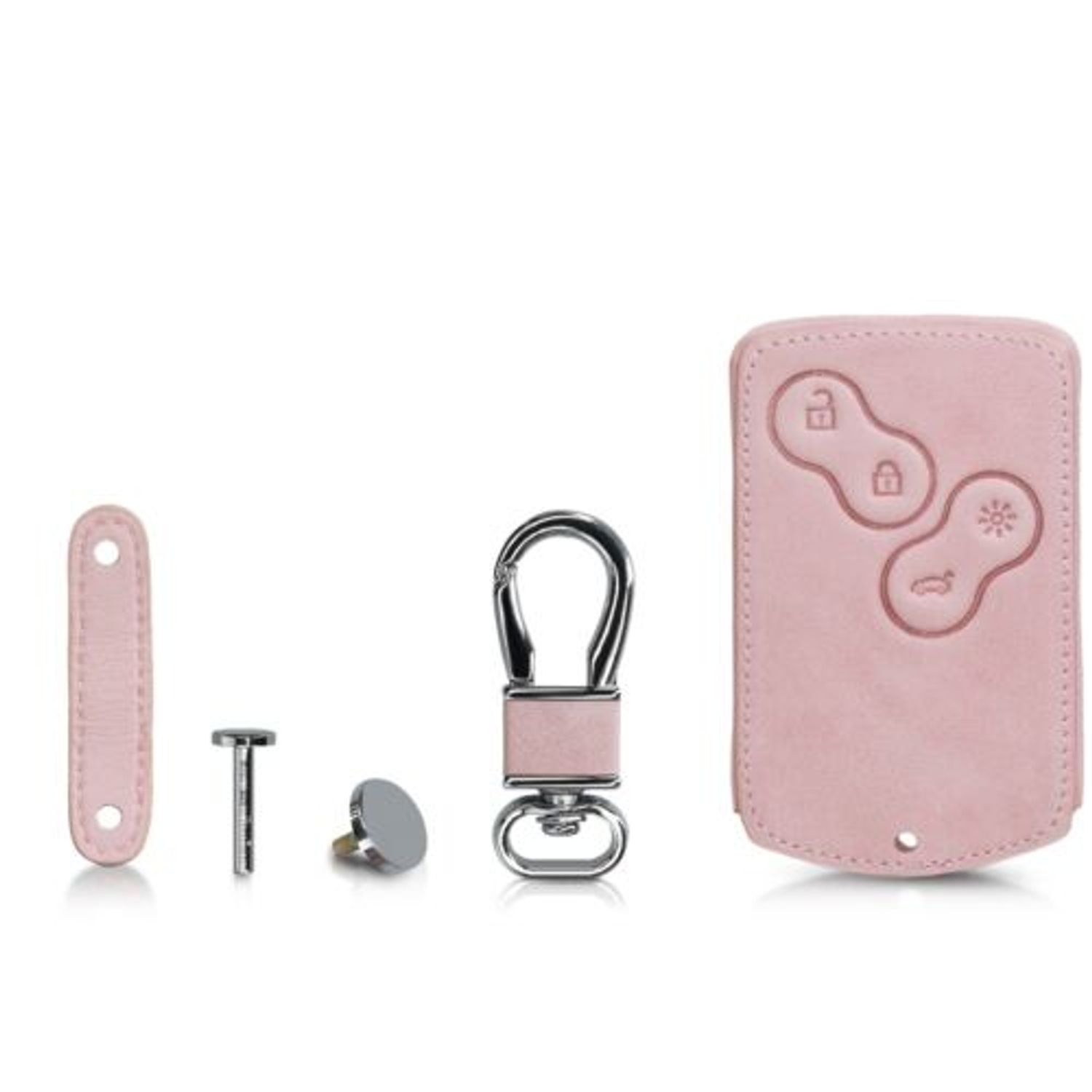 Husa Cheie Auto pentru Renault/Dacia, 4 Butoane, Keyless Go, Piele ecologica, Roz, 46356.03 fotografia produsului View 5 L