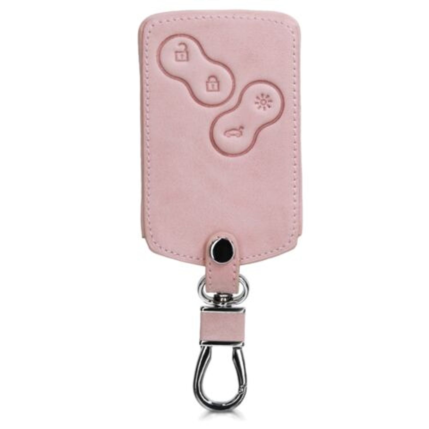 Husa Cheie Auto pentru Renault/Dacia, 4 Butoane, Keyless Go, Piele ecologica, Roz, 46356.03 fotografia produsului View 4 L