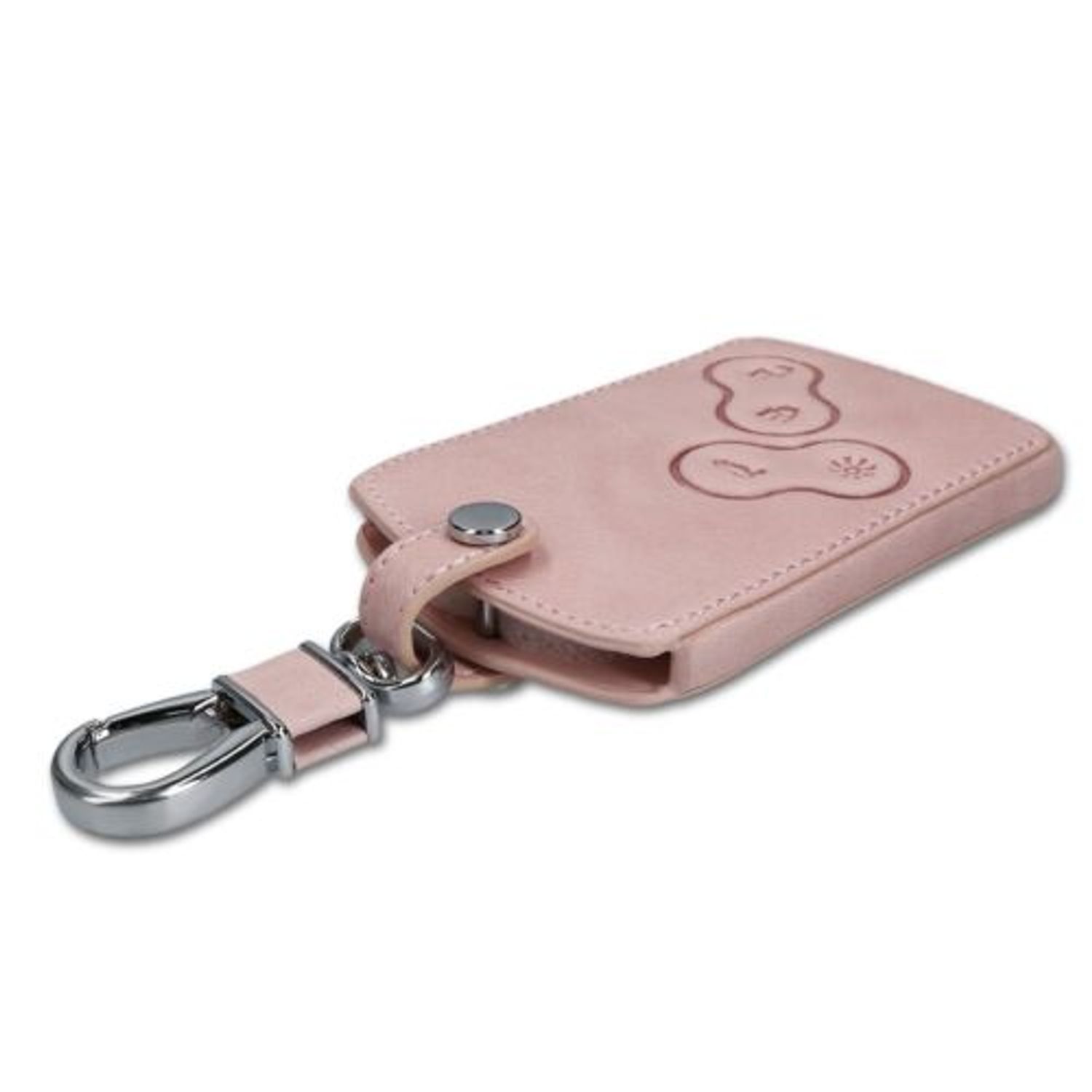 Husa Cheie Auto pentru Renault/Dacia, 4 Butoane, Keyless Go, Piele ecologica, Roz, 46356.03 fotografia produsului View 2 L