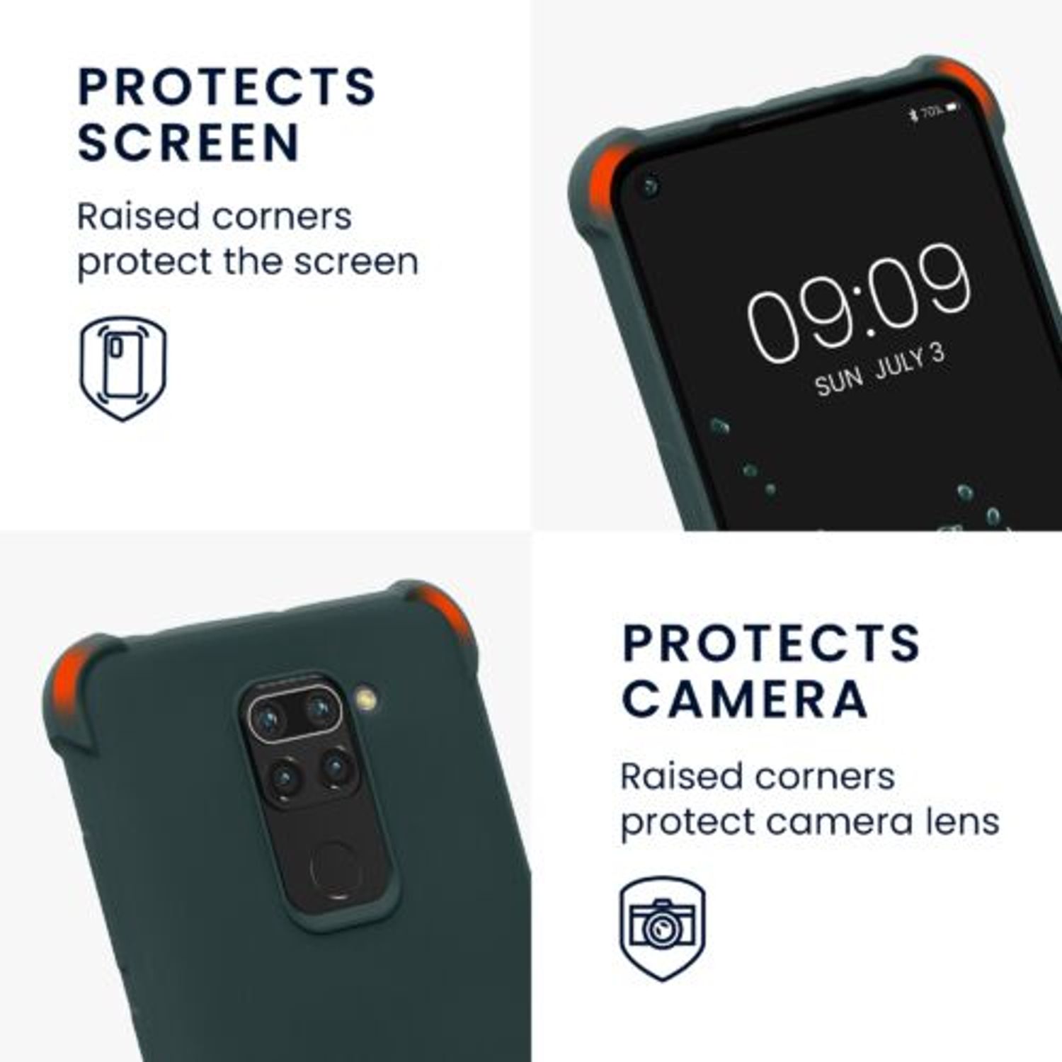 Husa Kwmobile pentru Xiaomi Redmi Note 9, Silicon, Verde, 53147.169 fotografia produsului View 3 L