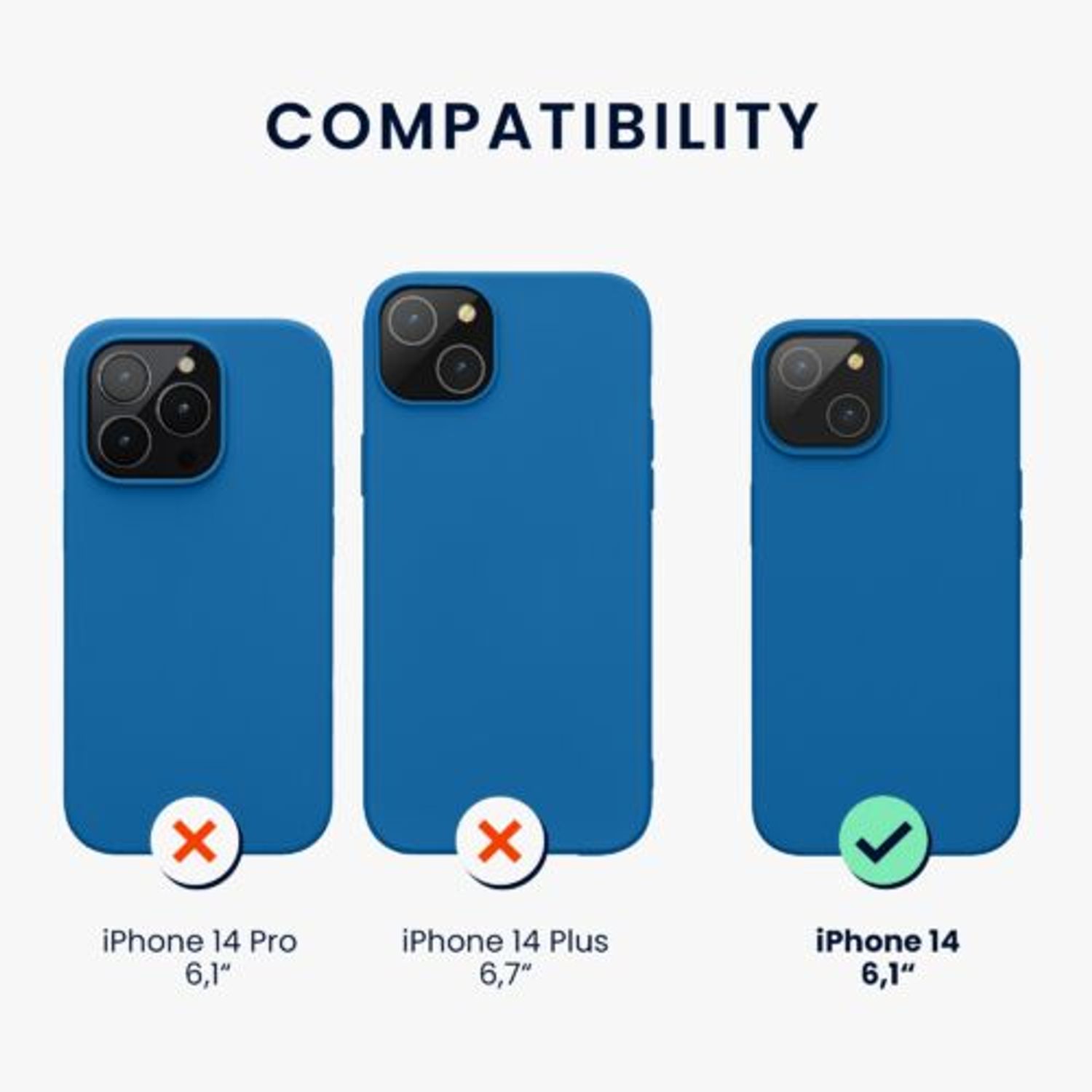 Husa Kwmobile pentru Apple iPhone 14, Silicon, Albastru, 59071.228 fotografia produsului View 2 L