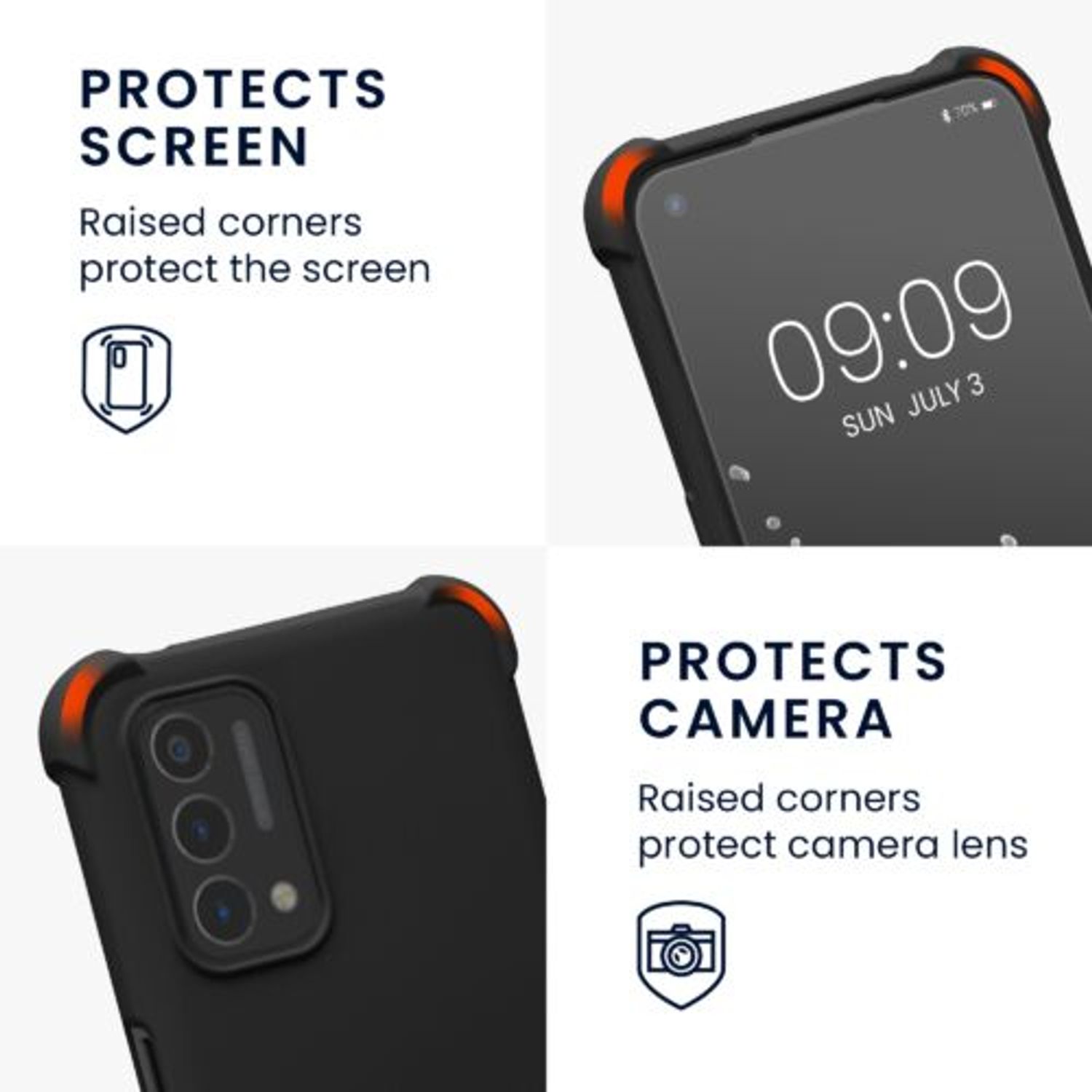 Husa Kwmobile pentru OnePlus Nord N200 5G, Silicon, Negru, 59568.01 fotografia produsului View 6 L