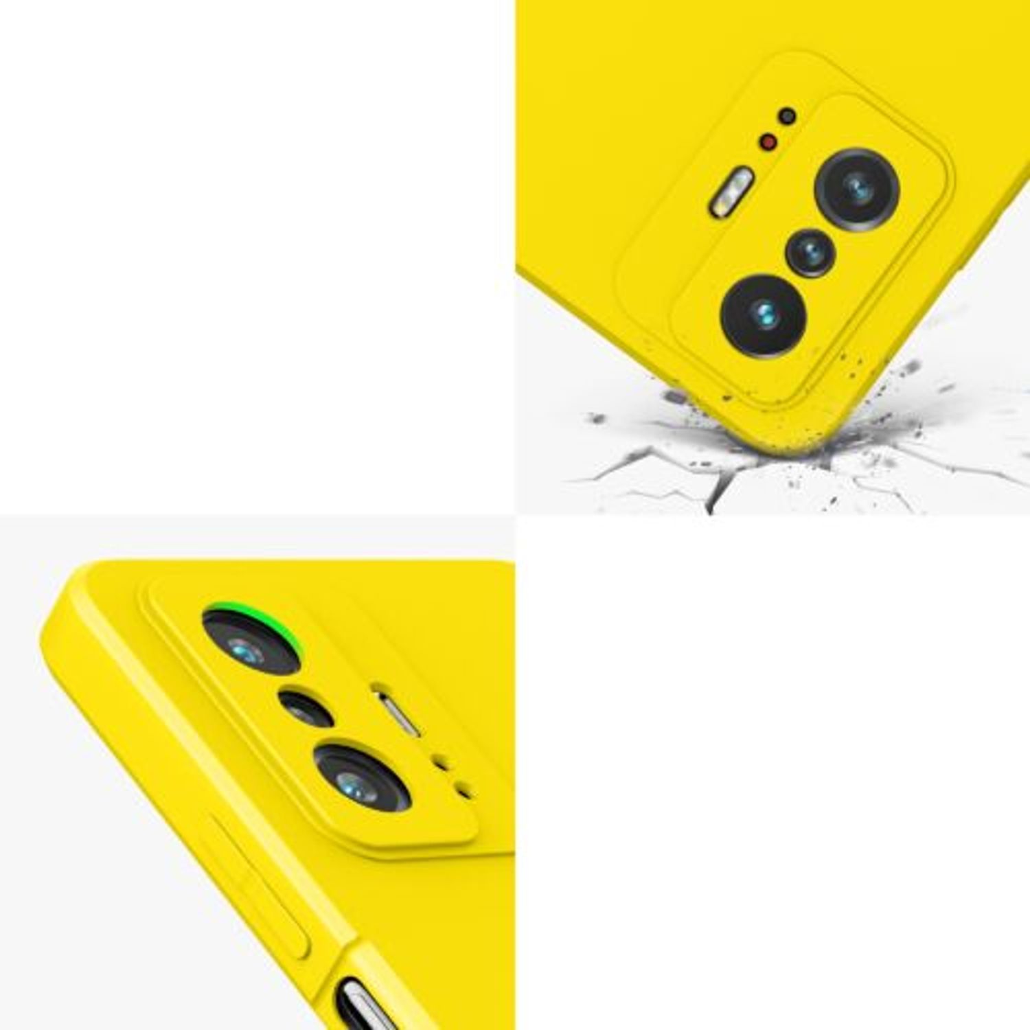 Husa Kwmobile pentru Xiaomi 11T/11T Pro, Silicon, Galben, 56573.165 fotografia produsului View 7 L