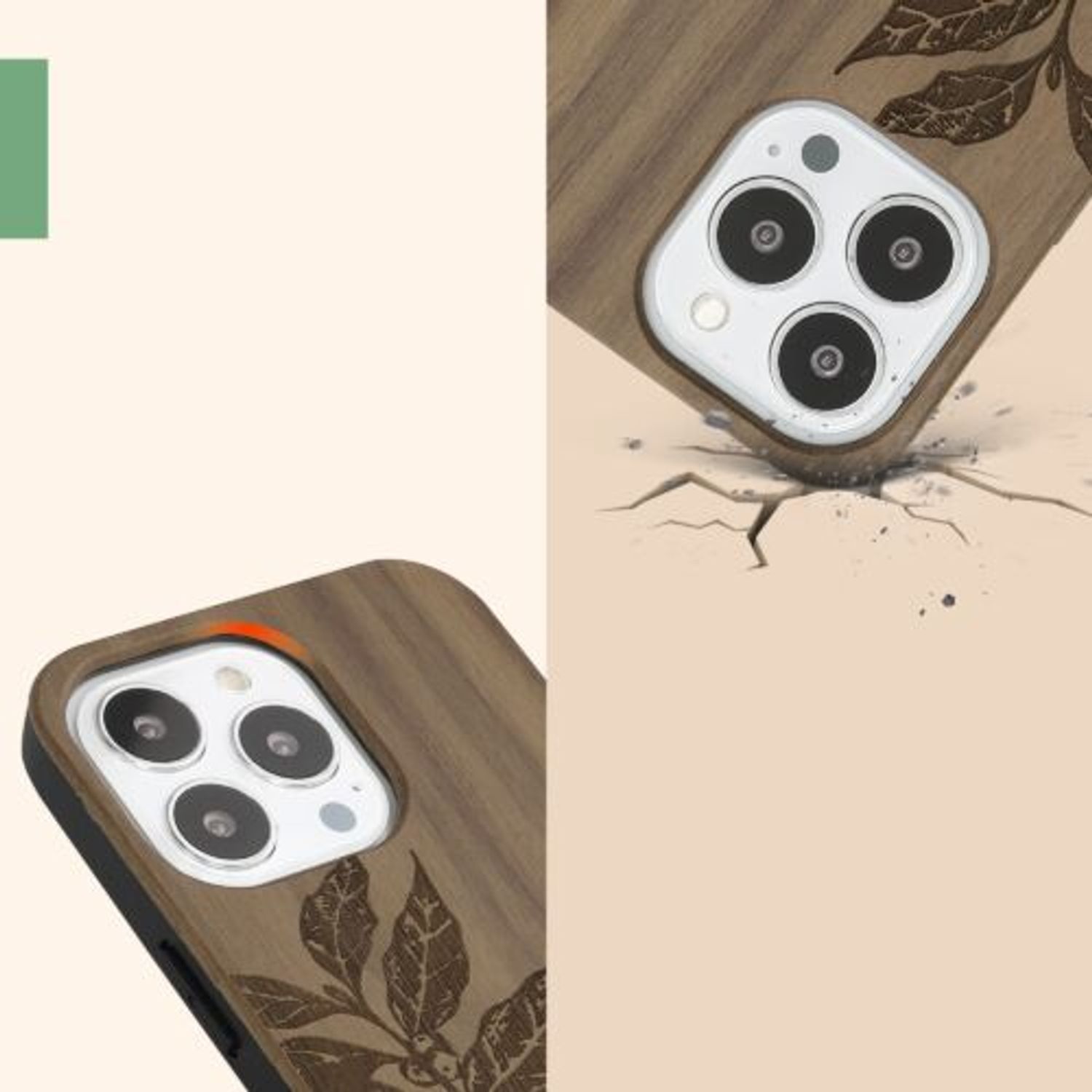 Husa Kwmobile pentru Apple iPhone 13 Pro, Lemn, Maro, 55967.09 fotografia produsului View 9 L