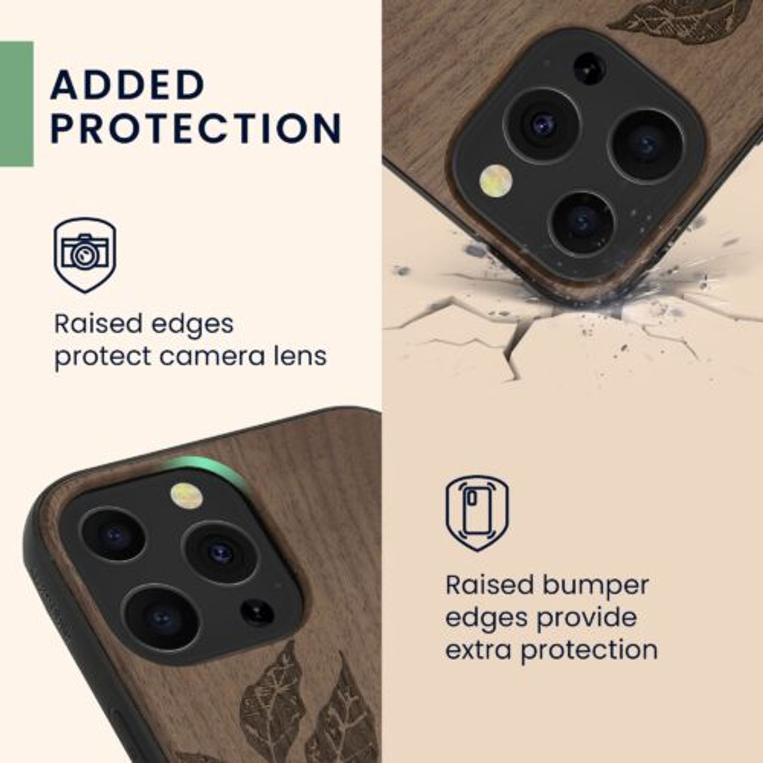 Husa Kwmobile pentru Apple iPhone 13 Pro Max, Lemn, Maro, 55980.09 fotografia produsului View 3 L