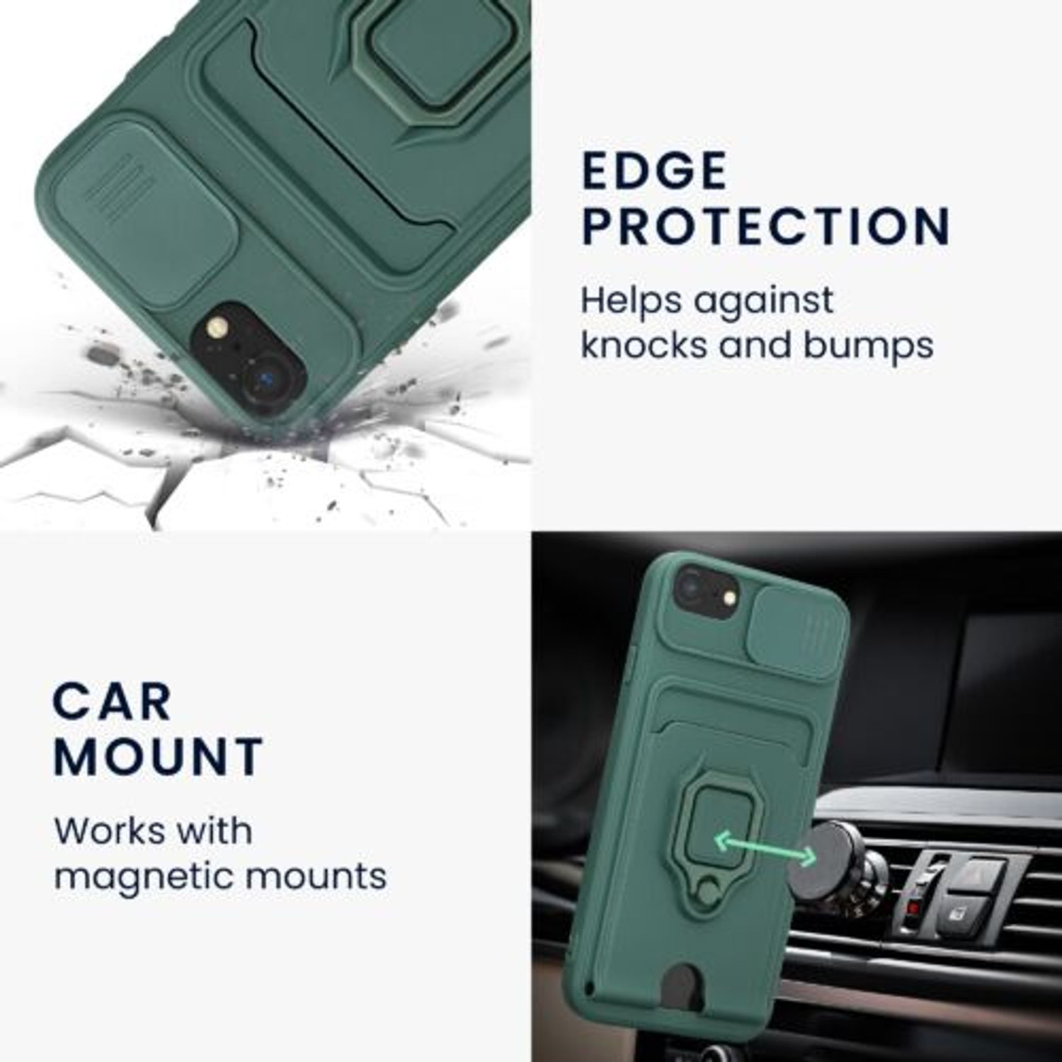 Husa Kwmobile pentru Apple iPhone 8/iPhone 7/iPhone SE 2, Silicon, Verde, 58131.169 fotografia produsului View 4 L