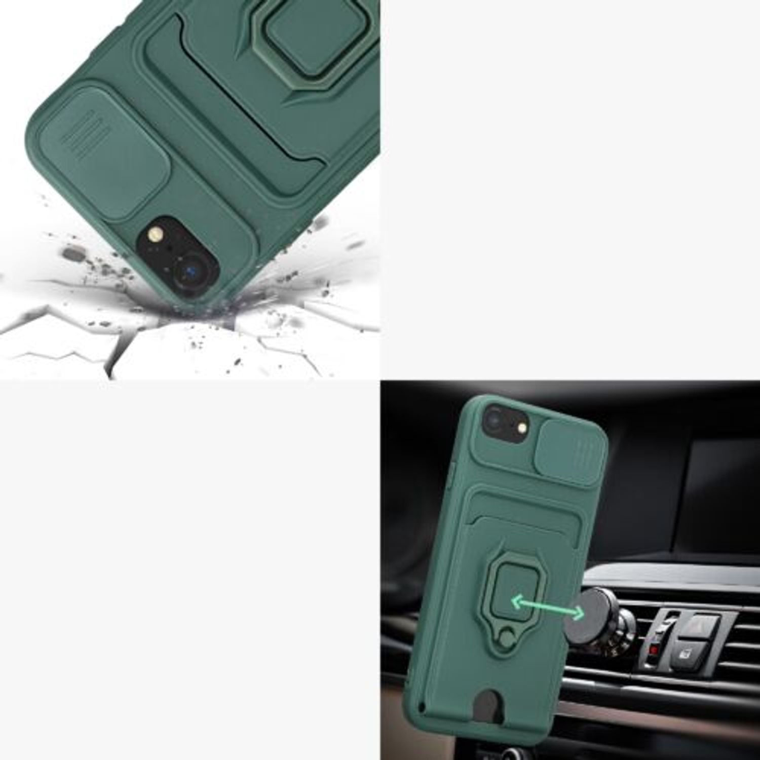 Husa Kwmobile pentru Apple iPhone 8/iPhone 7/iPhone SE 2, Silicon, Verde, 58131.169 fotografia produsului View 8 L