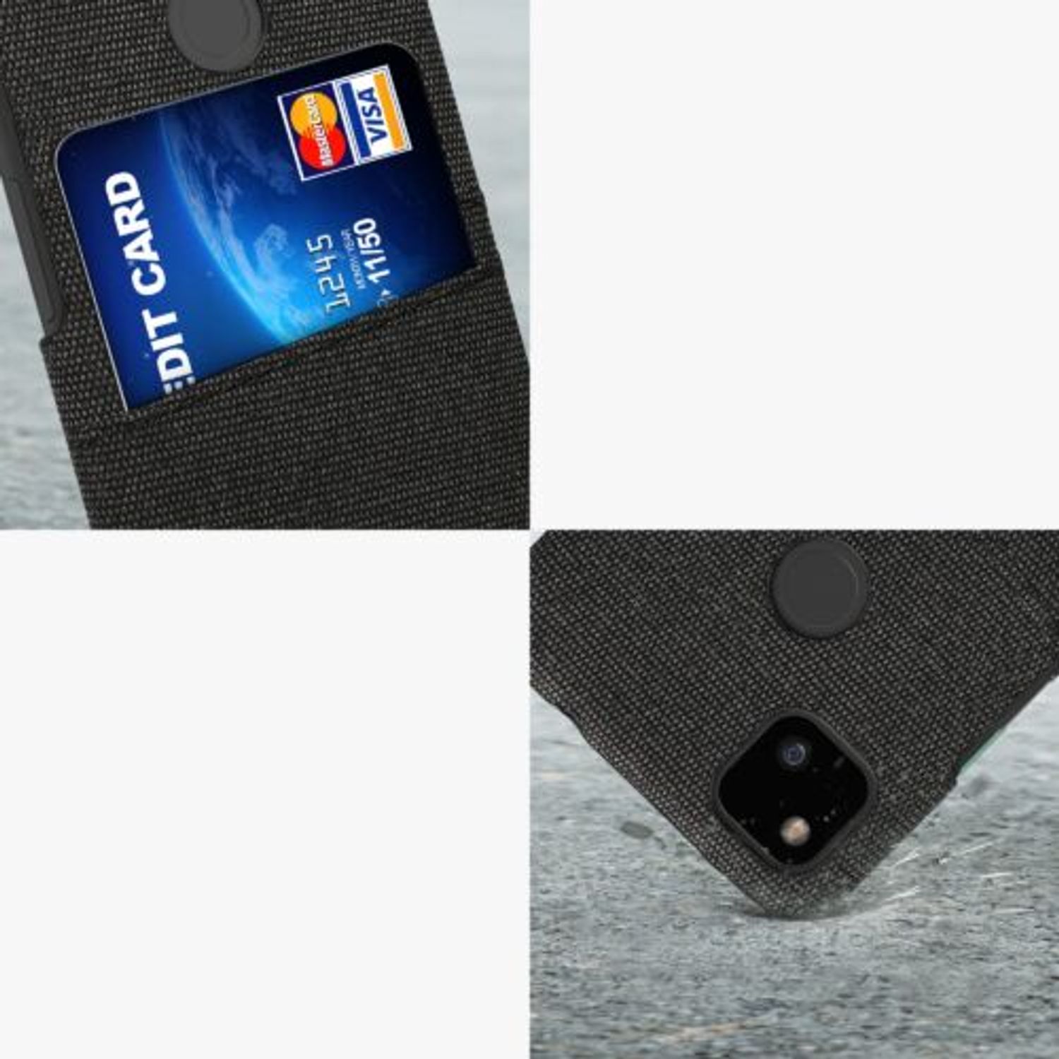 Husa Kwmobile pentru Google Pixel 4a, Textil, Gri, 58138.19 fotografia produsului View 8 L