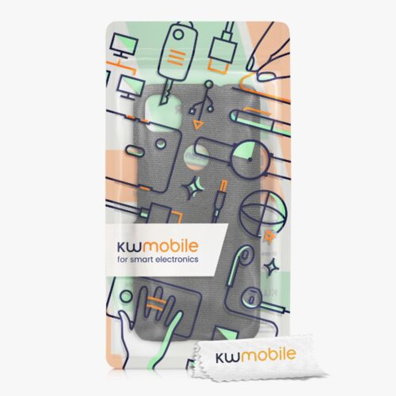 Husa Kwmobile pentru Google Pixel 4a, Textil, Gri, 58138.19 fotografia produsului View 6 L