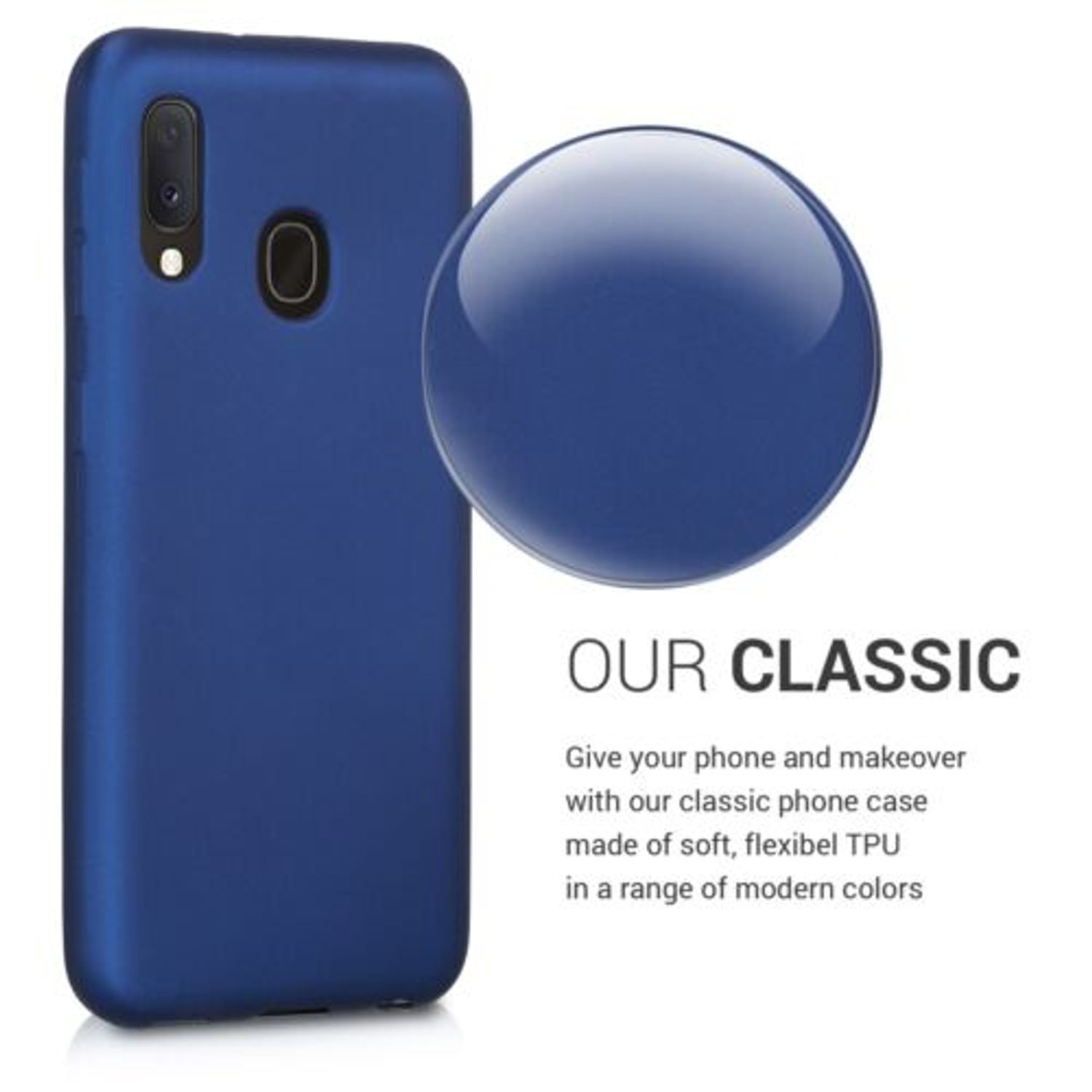Husa pentru Samsung Galaxy A20e, Silicon, Albastru, 48739.64 fotografia produsului View 4 L