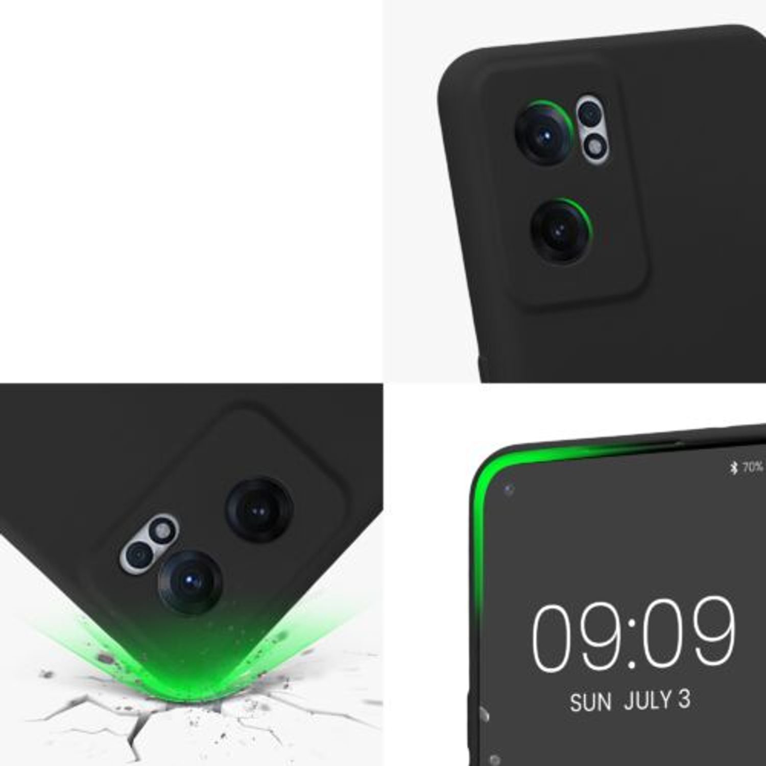 Husa Kwmobile pentru OnePlus Nord CE 2 5G, Silicon, Negru, 58117.47 fotografia produsului View 7 L