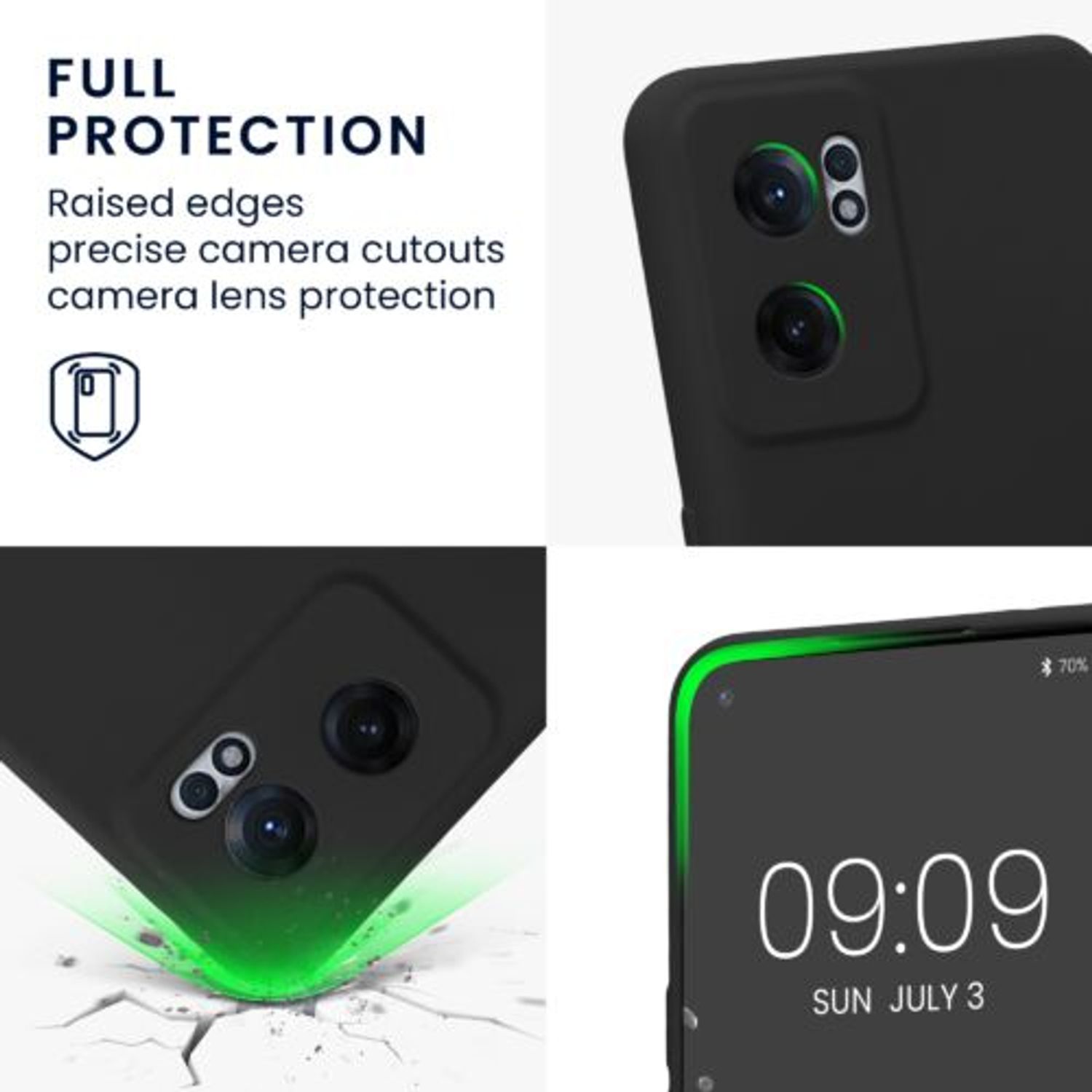 Husa Kwmobile pentru OnePlus Nord CE 2 5G, Silicon, Negru, 58117.47 fotografia produsului View 3 L
