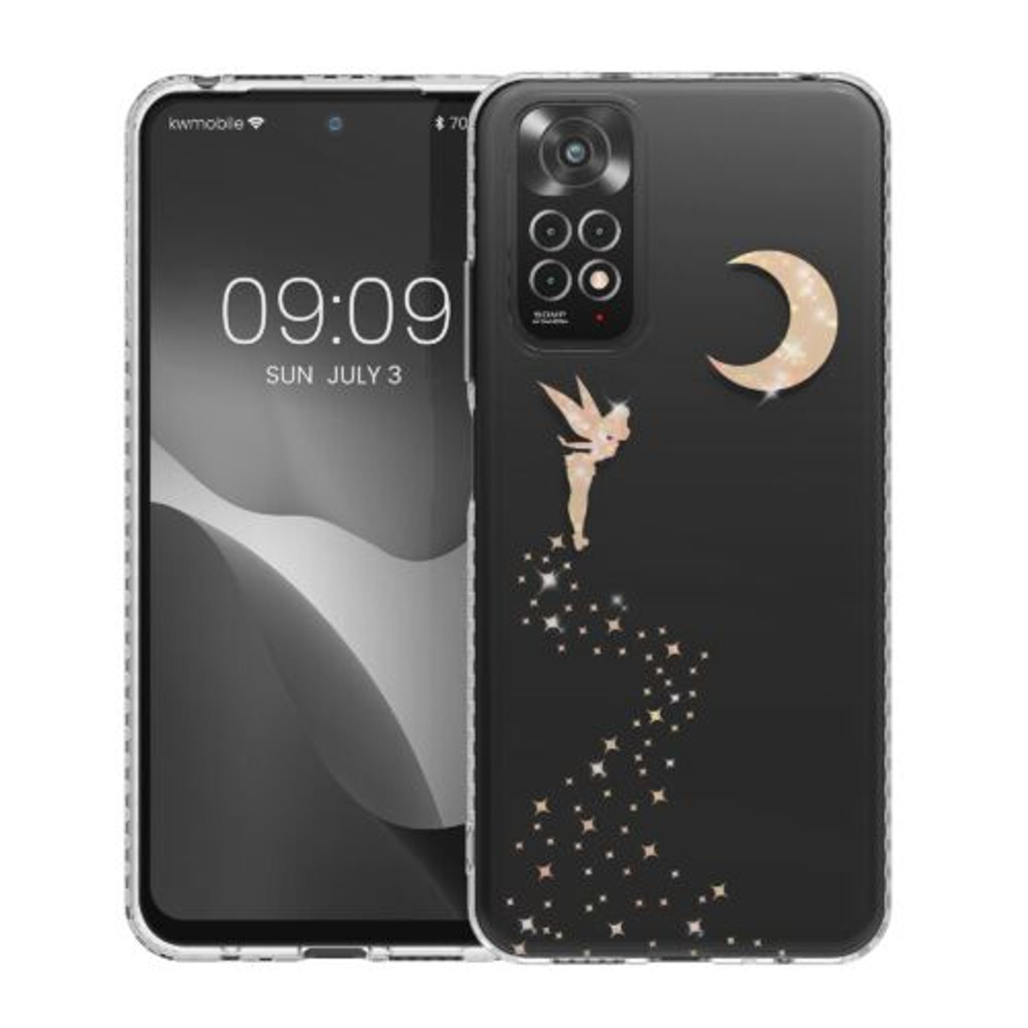 Husa Kwmobile pentru Xiaomi Redmi Note 11/Redmi Note 11s, Silicon, Transparent/Auriu, 57822.04 fotografia produsului View 22 L