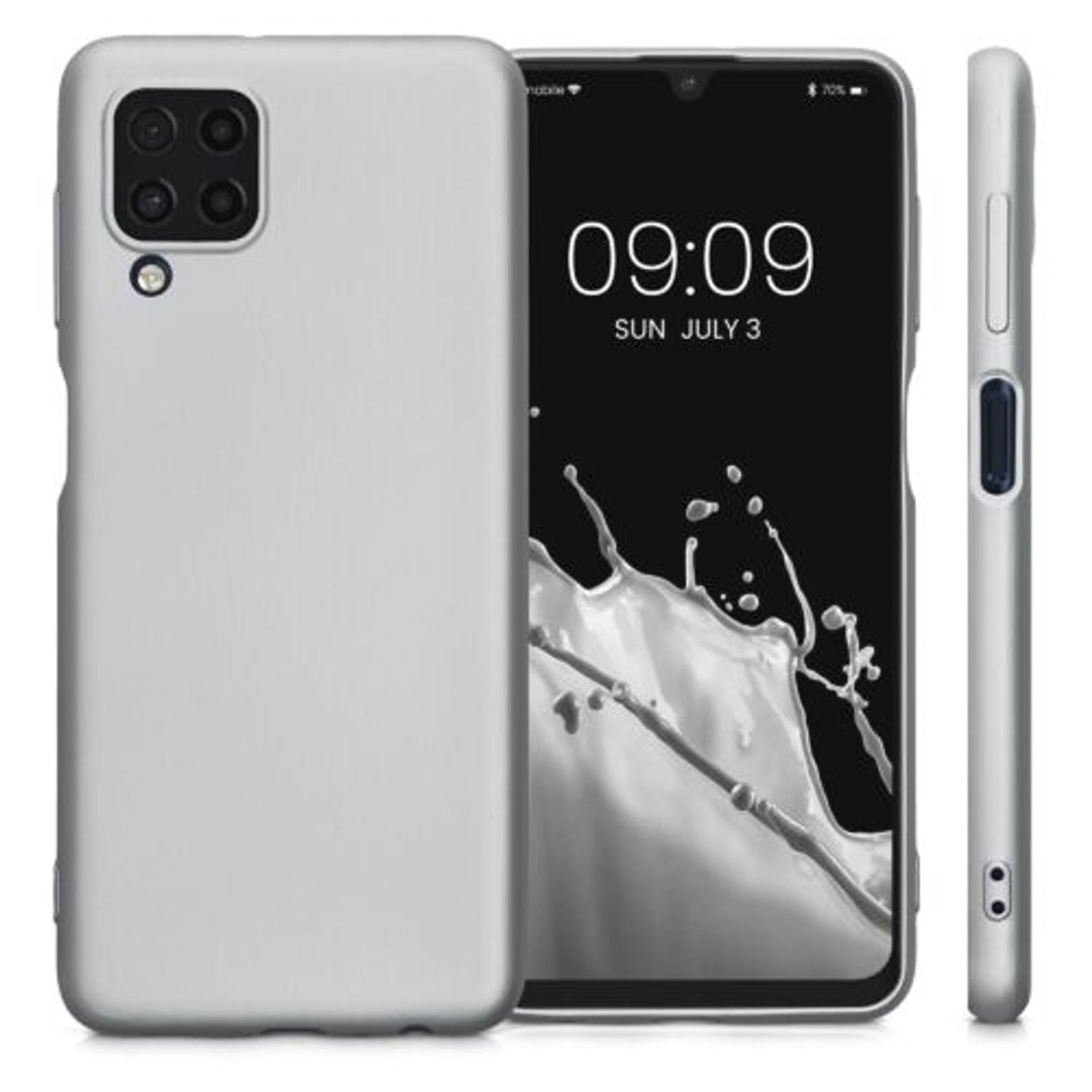 Husa Kwmobile pentru Samsung Galaxy M32 4G, Silicon, Gri, 57951.67 fotografia produsului