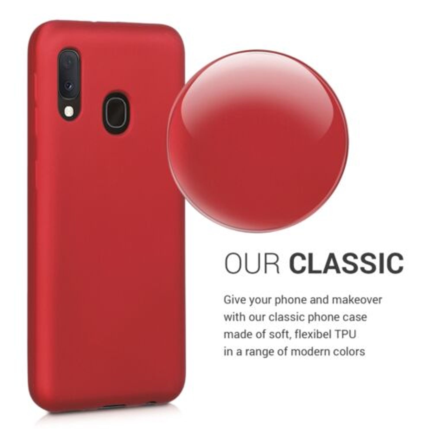 Husa pentru Samsung Galaxy A20e, Silicon, Rosu, 48739.36 fotografia produsului View 4 L