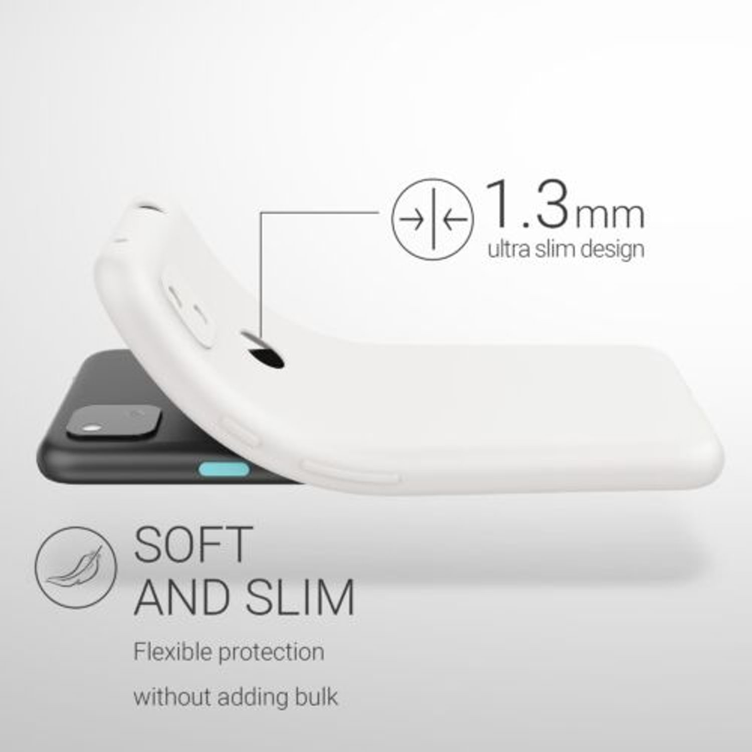 Husa pentru Google Pixel 4a, Silicon, Alb, 52357.02 fotografia produsului View 3 L