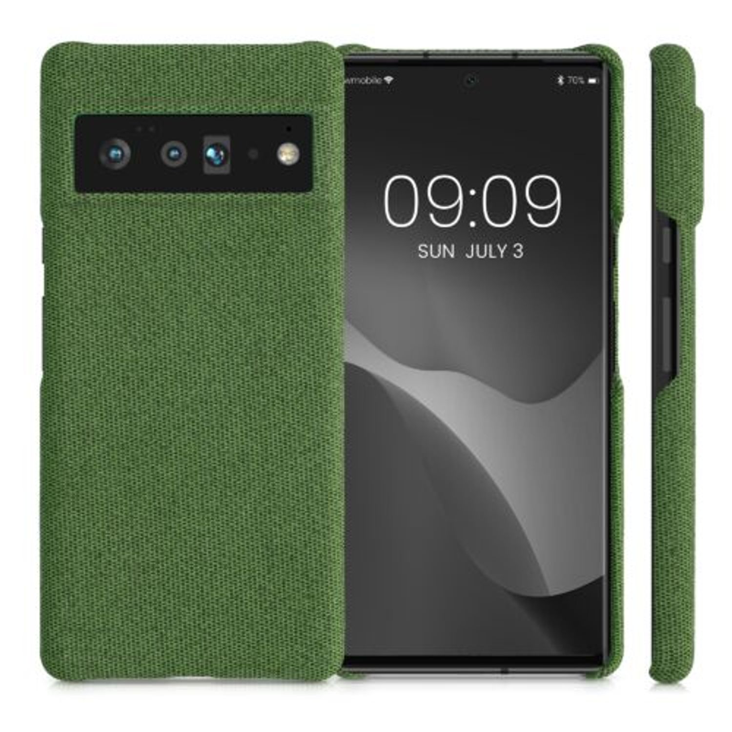 Husa pentru Google Pixel 6 Pro, Textil, Verde, 56945.07, Kwmobile fotografia produsului View 2 L