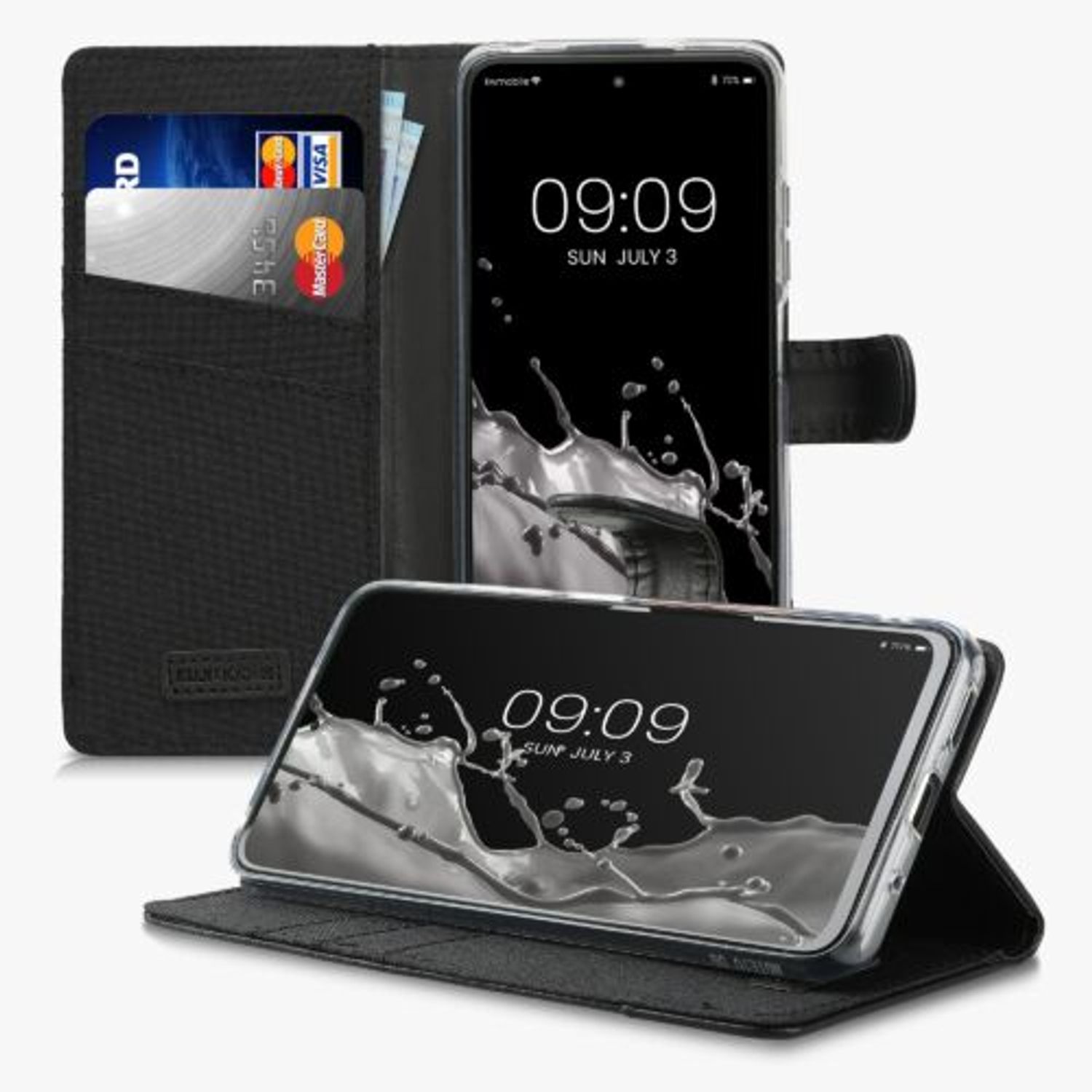 Husa Kwmobile pentru Xiaomi Redmi Note 10 5G, Textil, Negru, 57817.01 fotografia produsului View 4 L