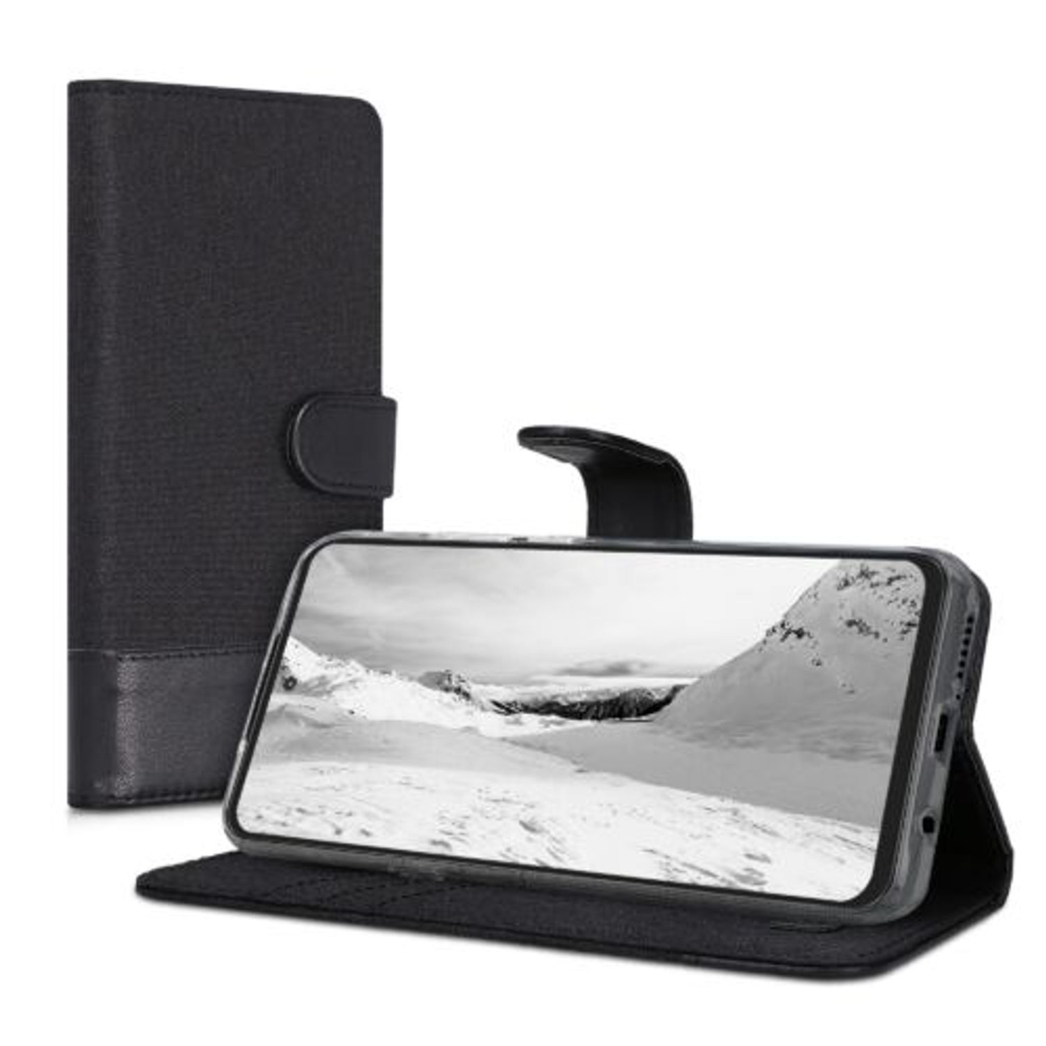 Husa pentru Motorola One 5G Ace, Textil, Negru, 54622.73 fotografia produsului View 2 L