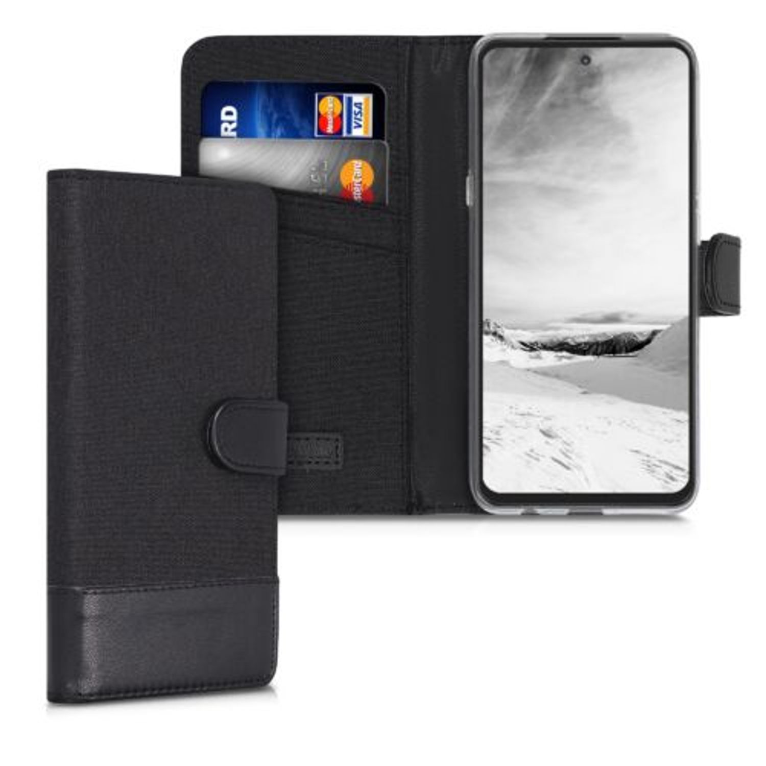 Husa pentru Motorola One 5G Ace, Textil, Negru, 54622.73 fotografia produsului