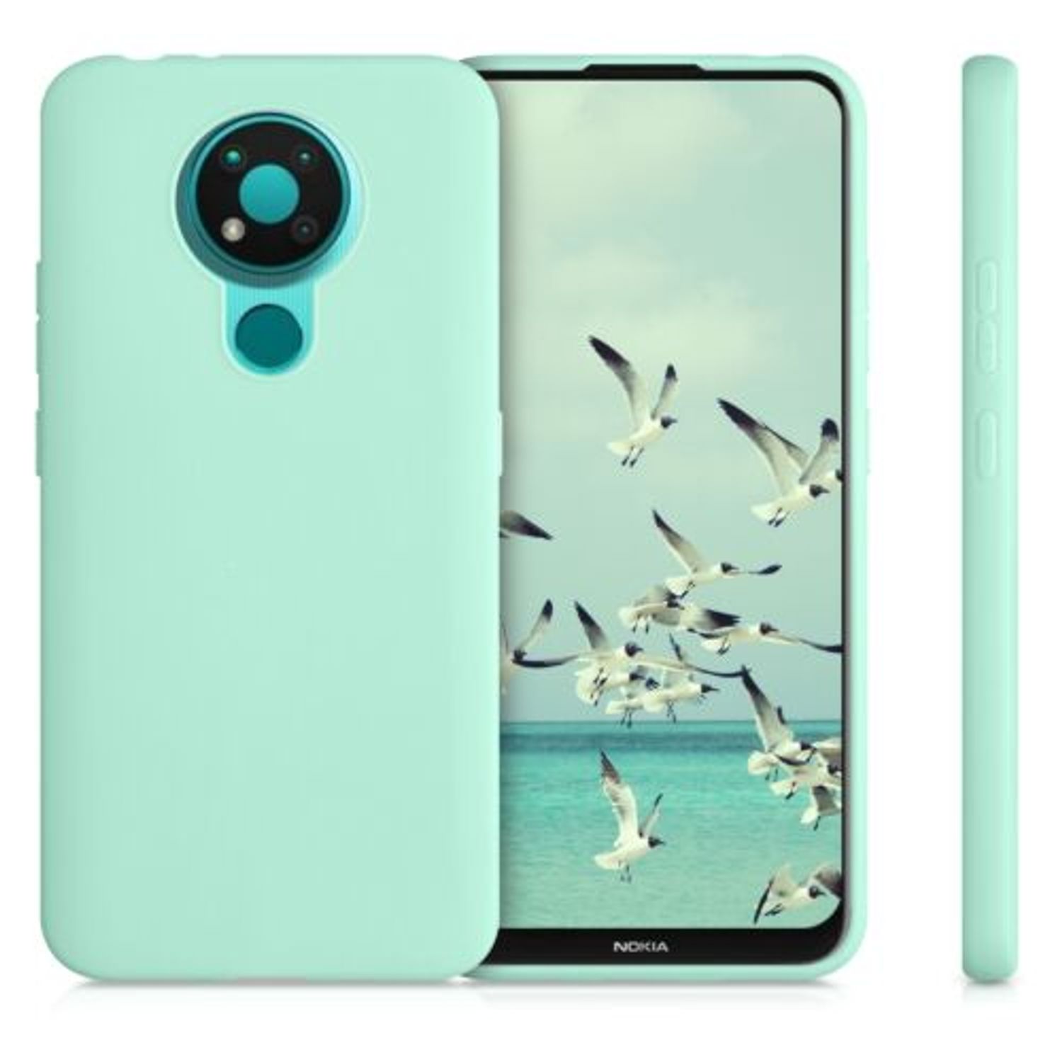 Husa pentru Nokia 3.4, Silicon, Verde, 53495.50 fotografia produsului View 2 L