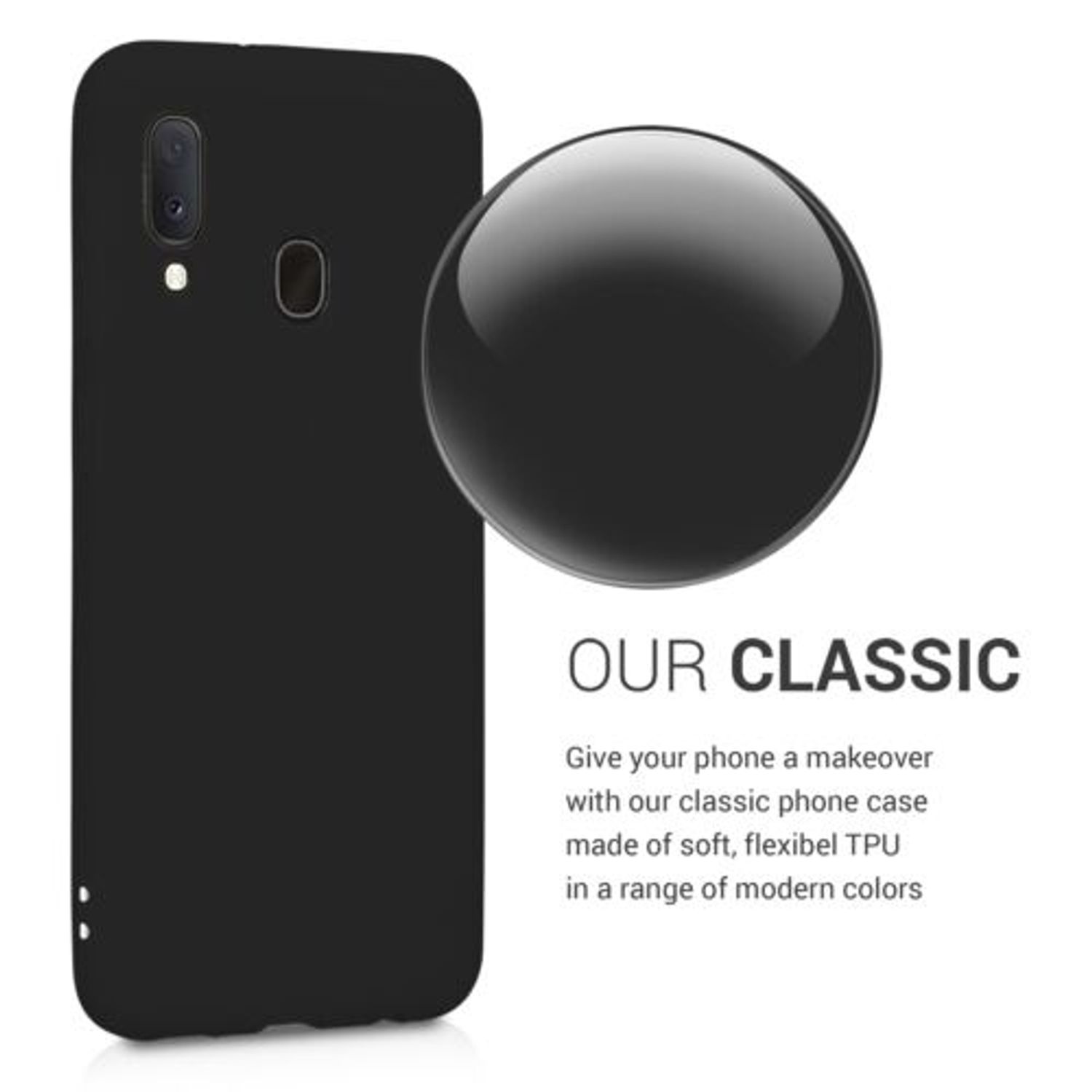 Husa pentru Samsung Galaxy A20e, Silicon, Negru, 48738.47 fotografia produsului View 4 L