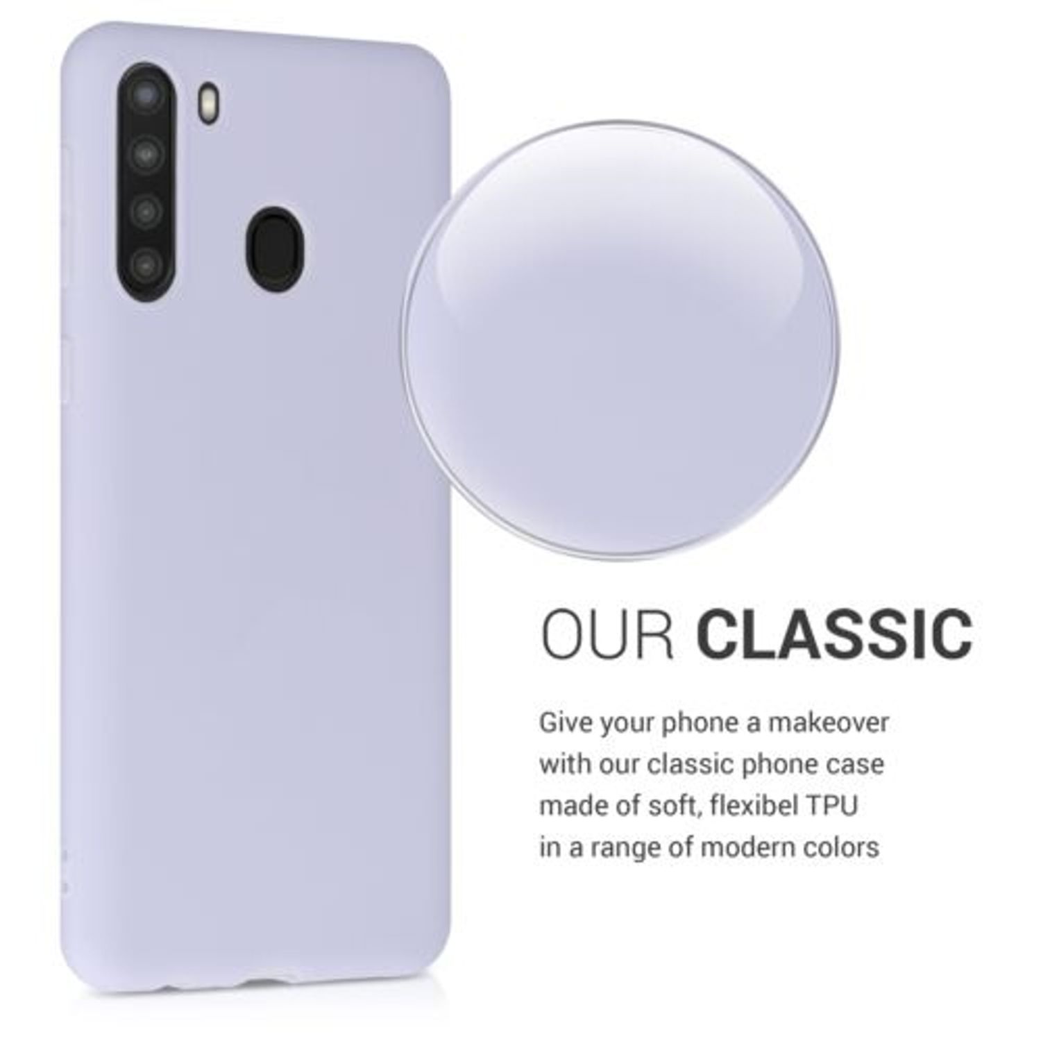 Husa pentru Samsung Galaxy A21, Silicon, Mov, 52309.108 fotografia produsului View 4 L