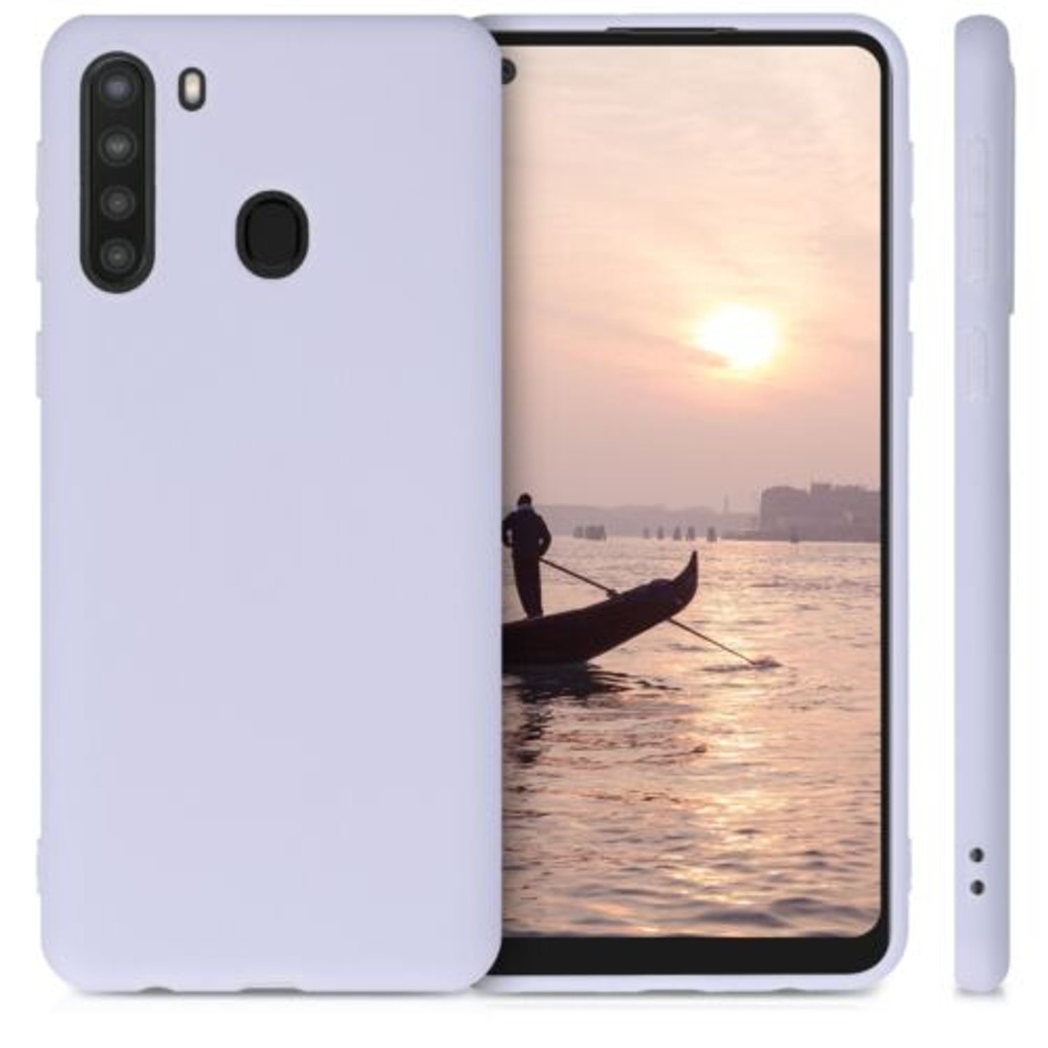 Husa pentru Samsung Galaxy A21, Silicon, Mov, 52309.108 fotografia produsului View 2 L