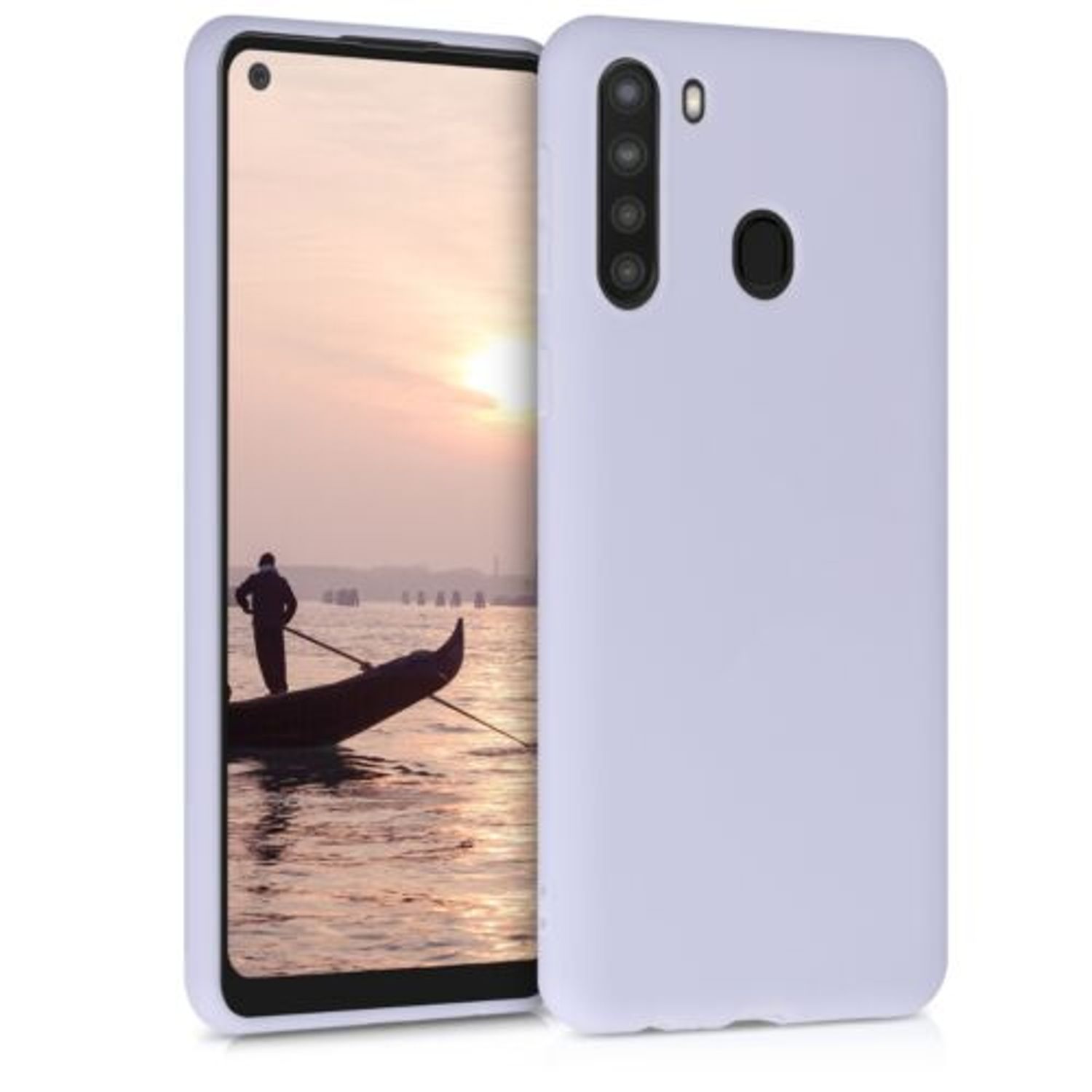 Husa pentru Samsung Galaxy A21, Silicon, Mov, 52309.108 fotografia produsului