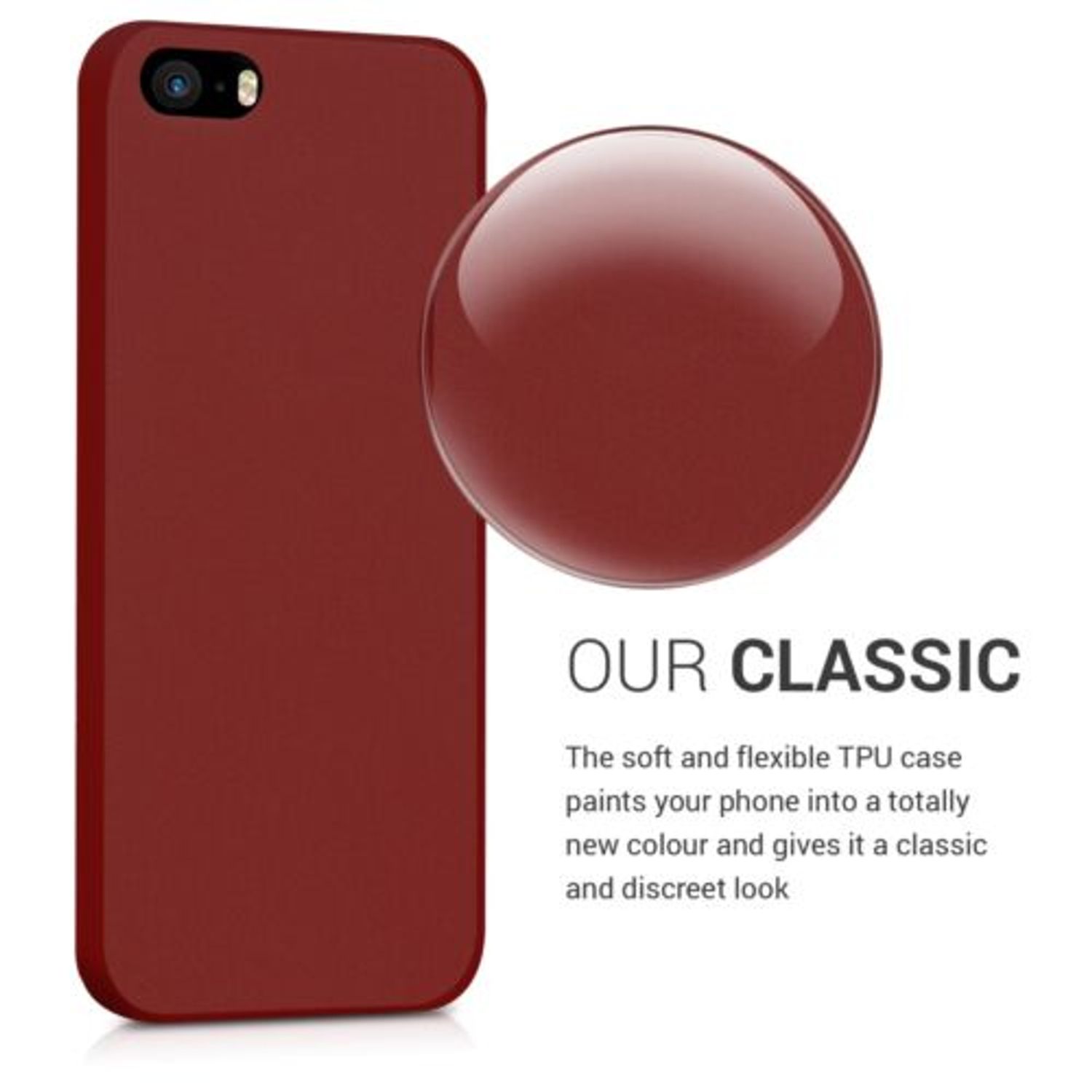Husa pentru Apple iPhone 5/iPhone 5s/iPhone SE, Silicon, Rosu, 33098.20 fotografia produsului View 4 L