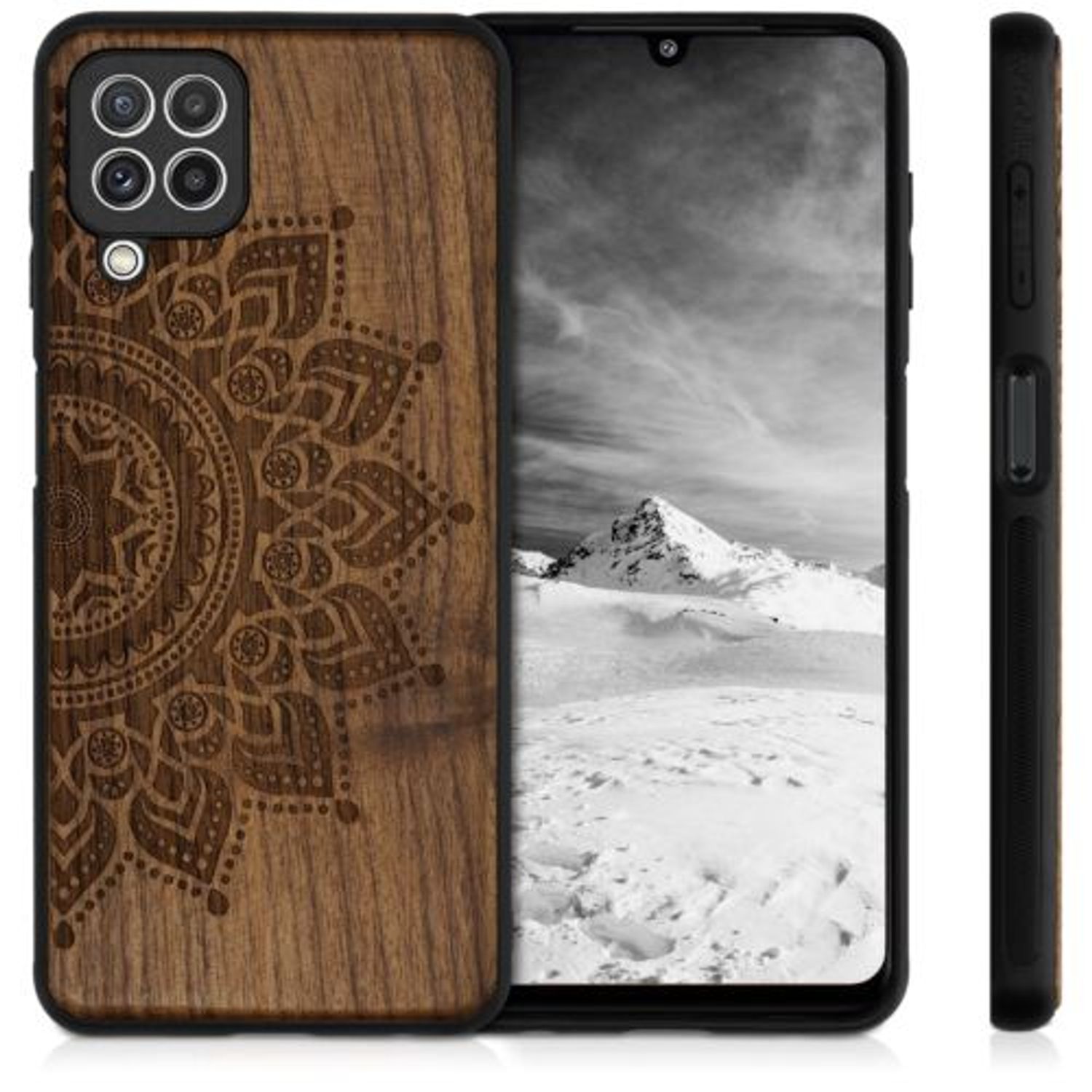 Husa pentru Samsung Galaxy A22, Lemn, Maro, 55912.01 fotografia produsului View 4 L