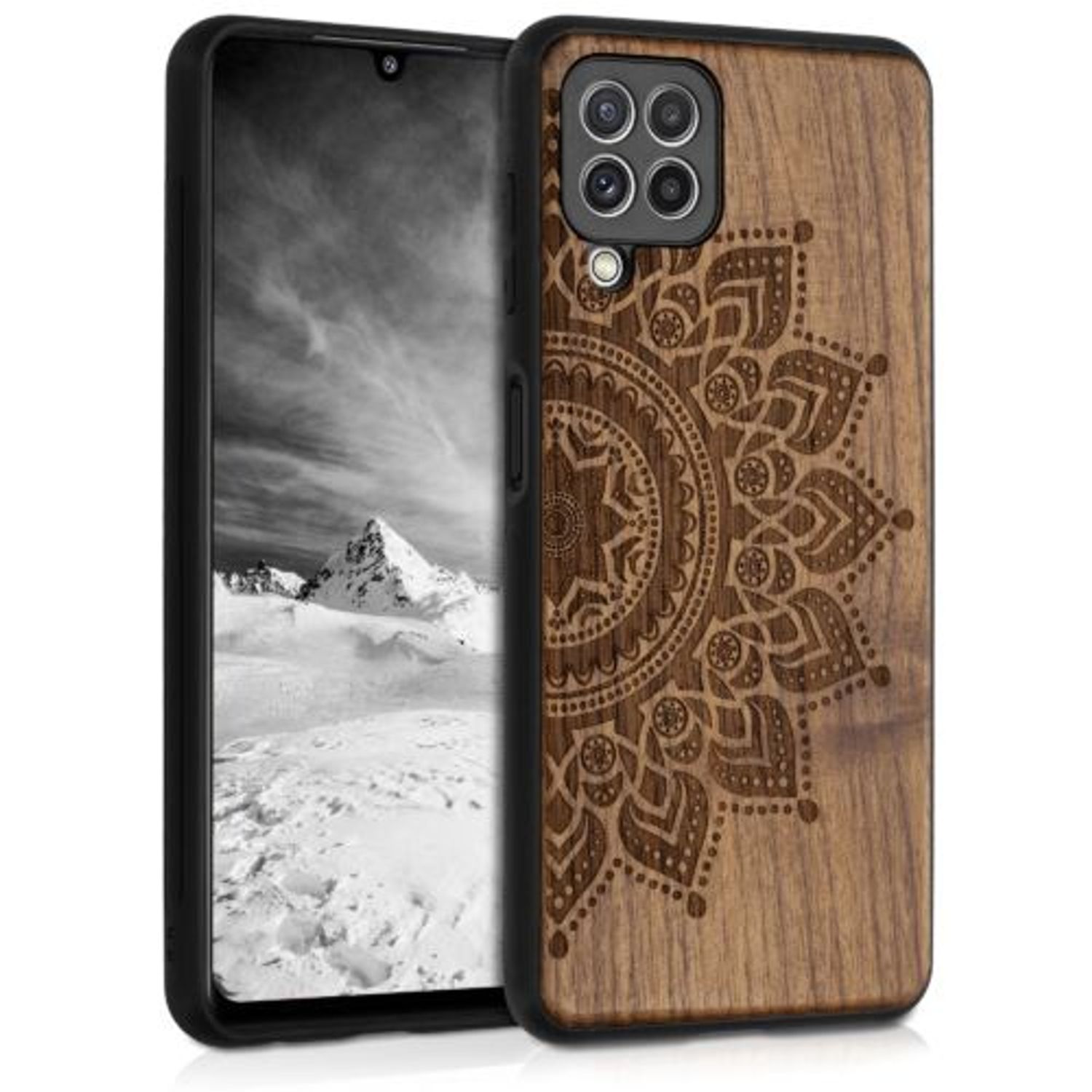 Husa pentru Samsung Galaxy A22, Lemn, Maro, 55912.01 fotografia produsului