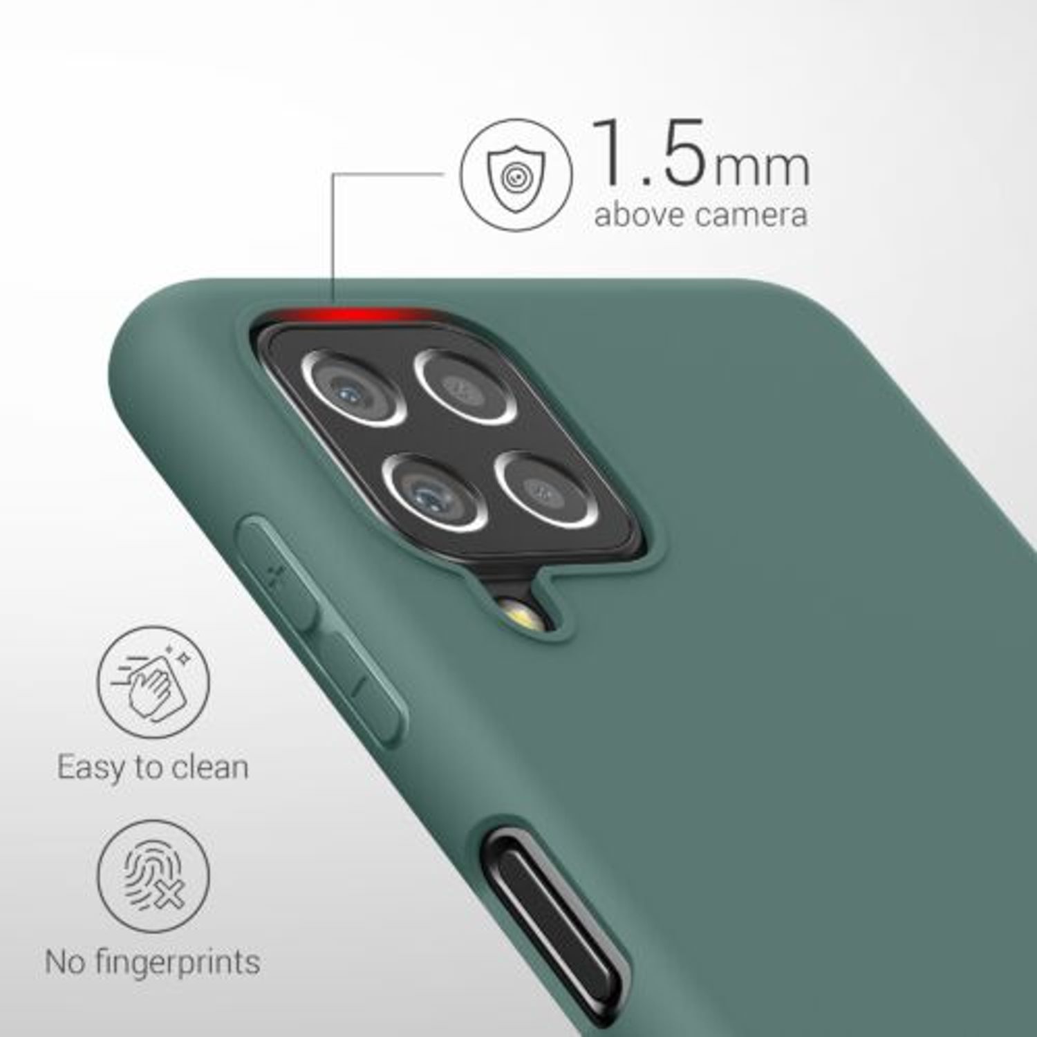 Husa pentru Samsung Galaxy A22, Silicon, Verde, 55493.171 fotografia produsului View 5 L